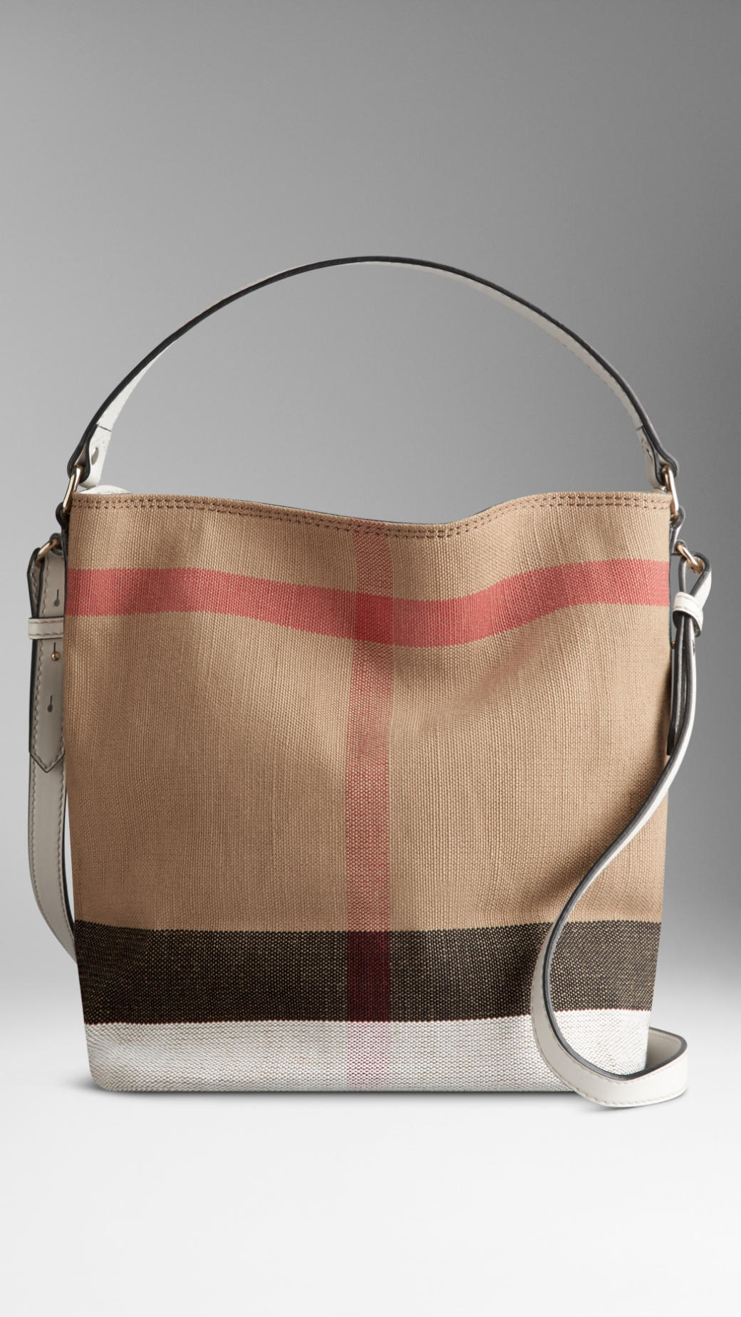 Lyst - Burberry Small Canvas Check Crossbody Bag in Natural