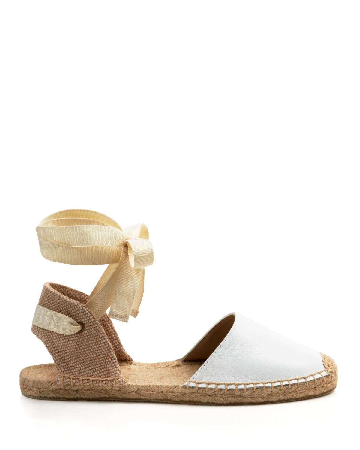 Lyst - Soludos Espadrille Flat Sandals - Classic Ankle Wrap in White