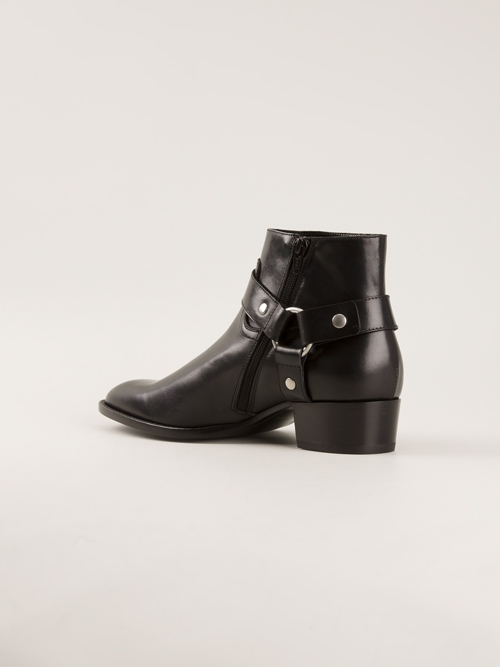 Lyst Saint Laurent Buckle Strap Ankle Boot in Black for Men