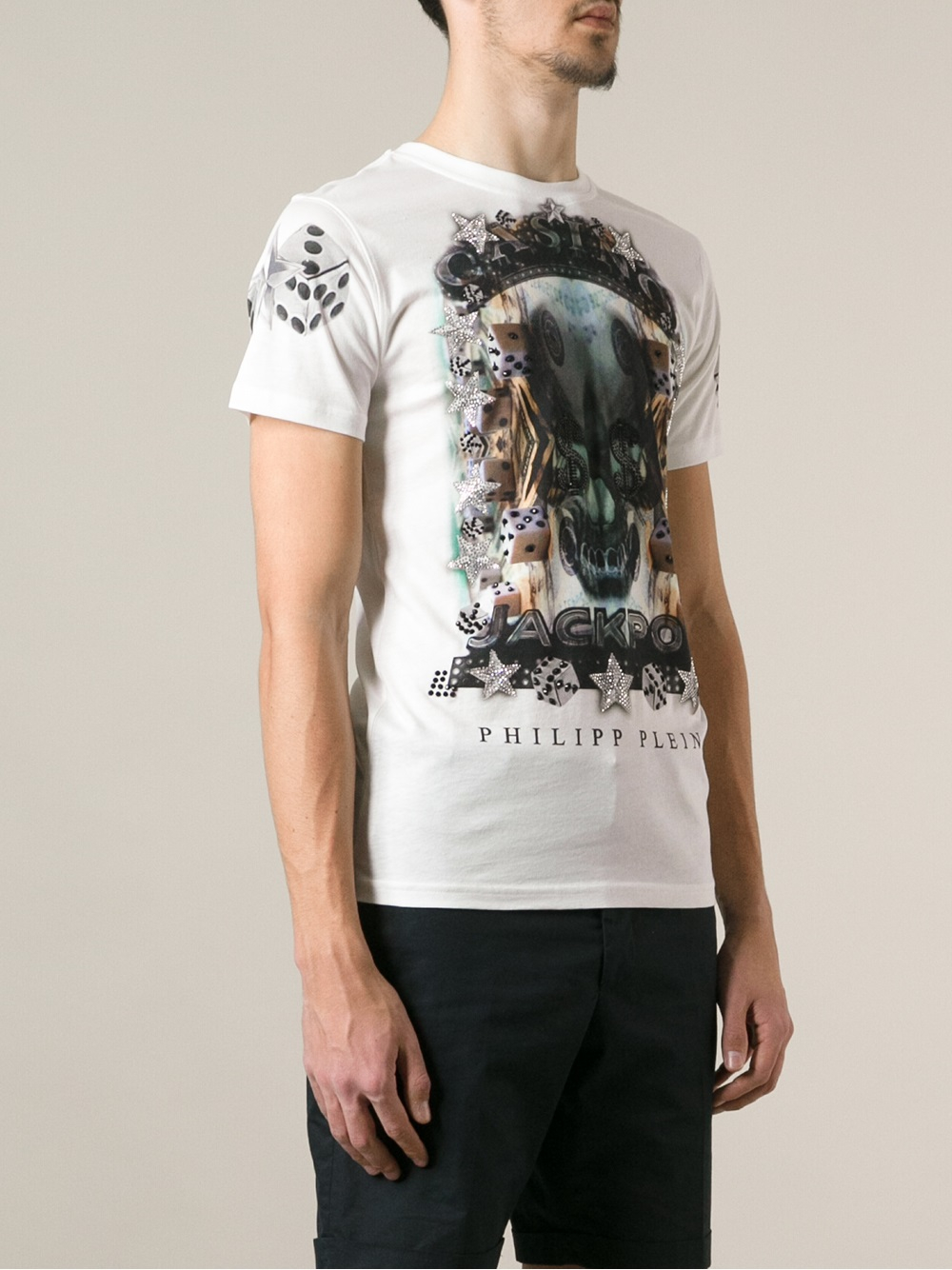 Philipp plein Casino Jackpot Print Tshirt in White for Men | Lyst
