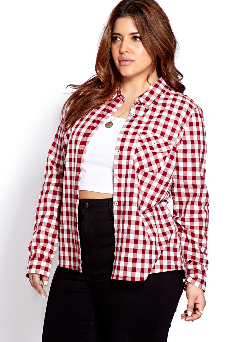 Lyst - Forever 21 Gingham Girl Plaid Shirt in Red