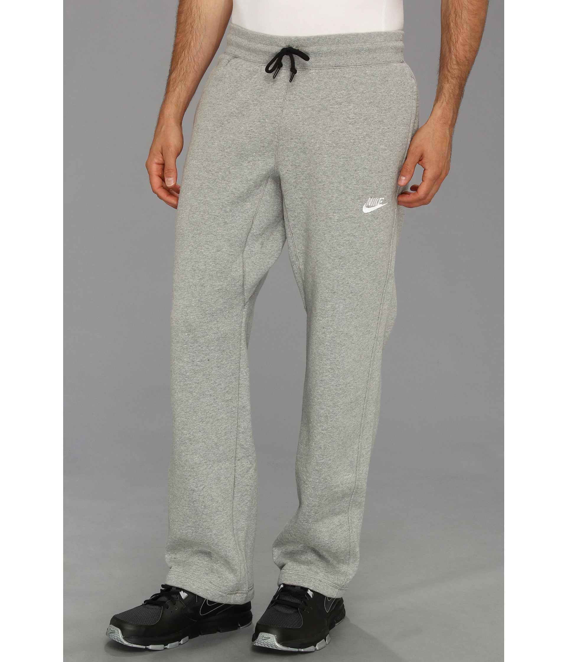 Nike Ace Open-hem Fleece Pants in Gray for Men | Lyst