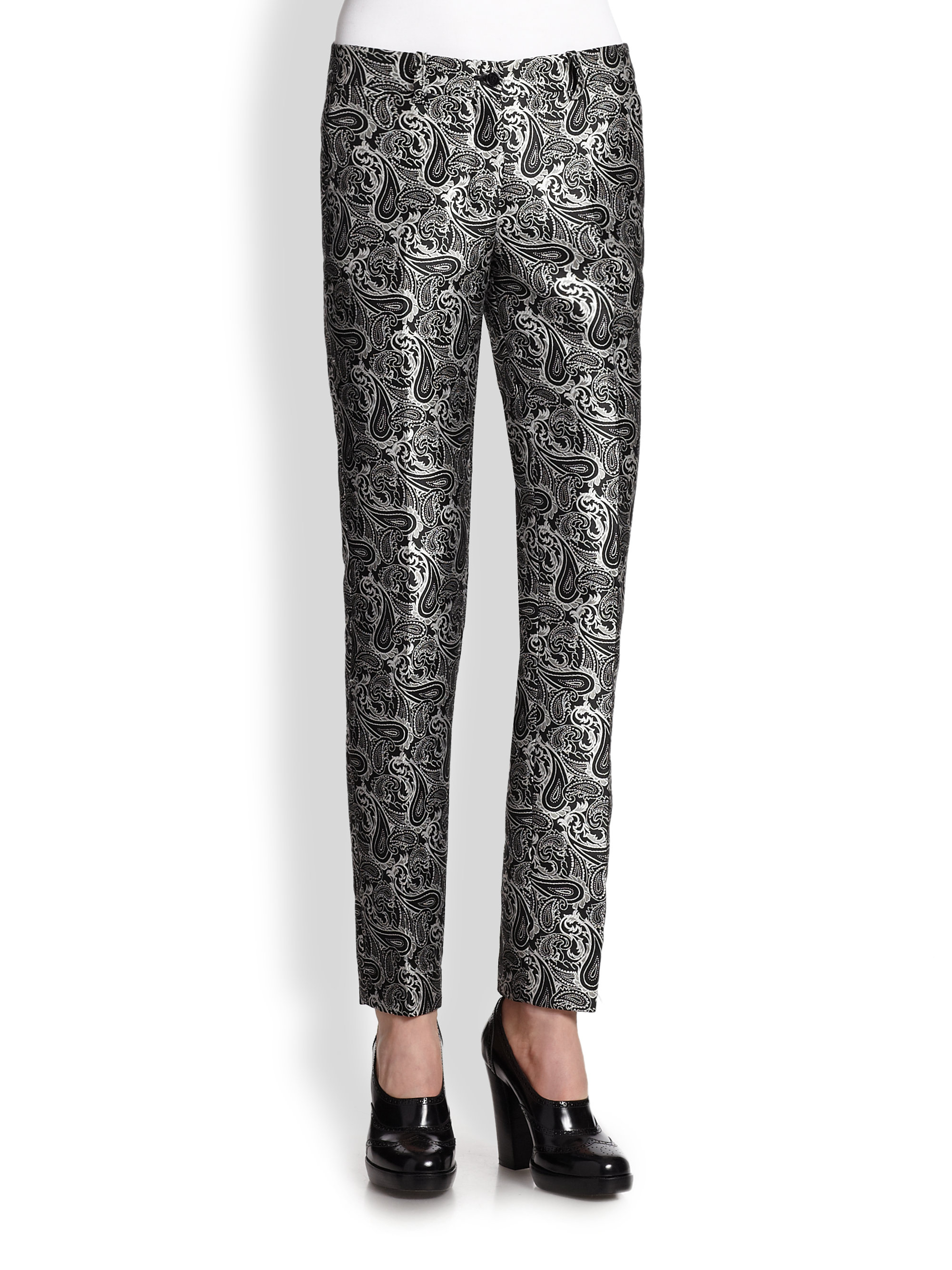 Michael Kors Paisley Jacquard Pants in Black (BLACK WHITE) | Lyst