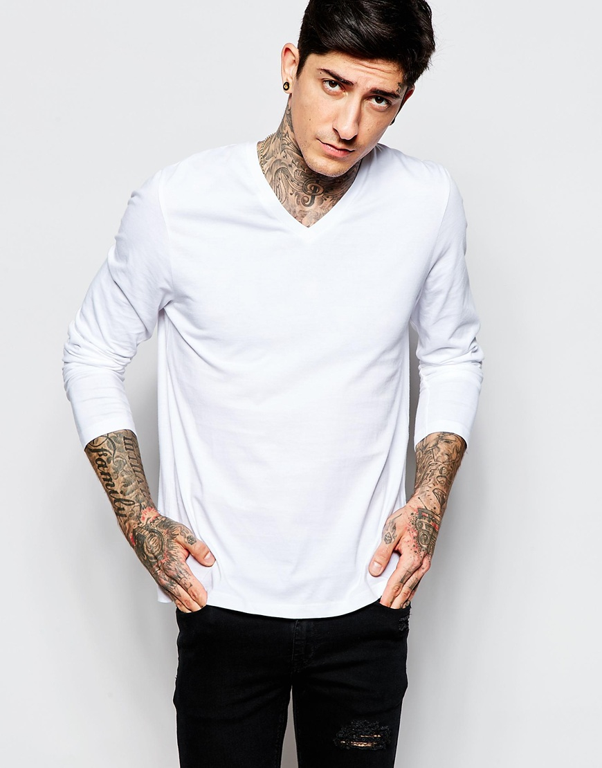 full sleeve t shirts v neck