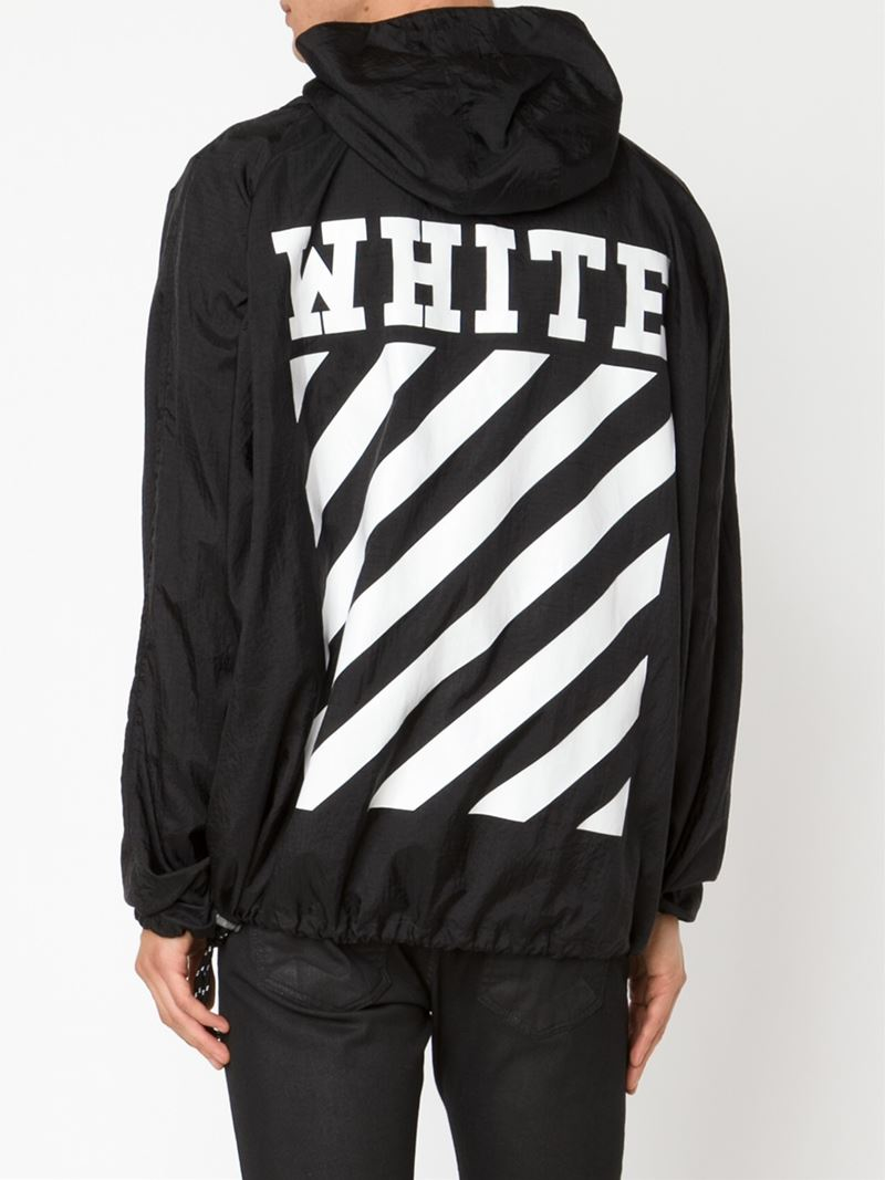 Offwhite c/o virgil abloh Striped Panel Windbreaker in Black for Men