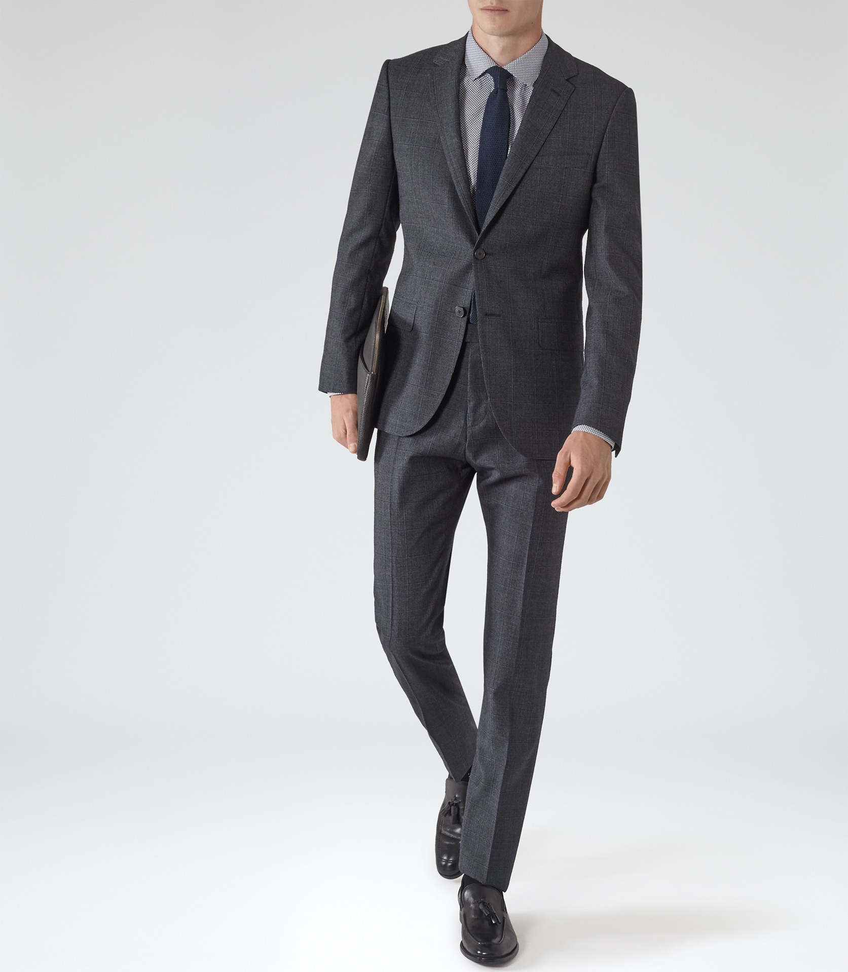 Lyst - Reiss Archer Checked Modern Suit in Blue for Men