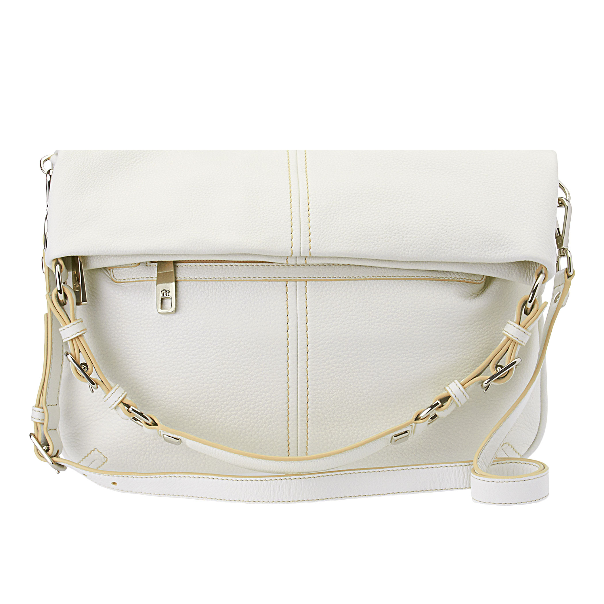 Nine west Nolita Pebbled Leather Hobo Bag in White | Lyst