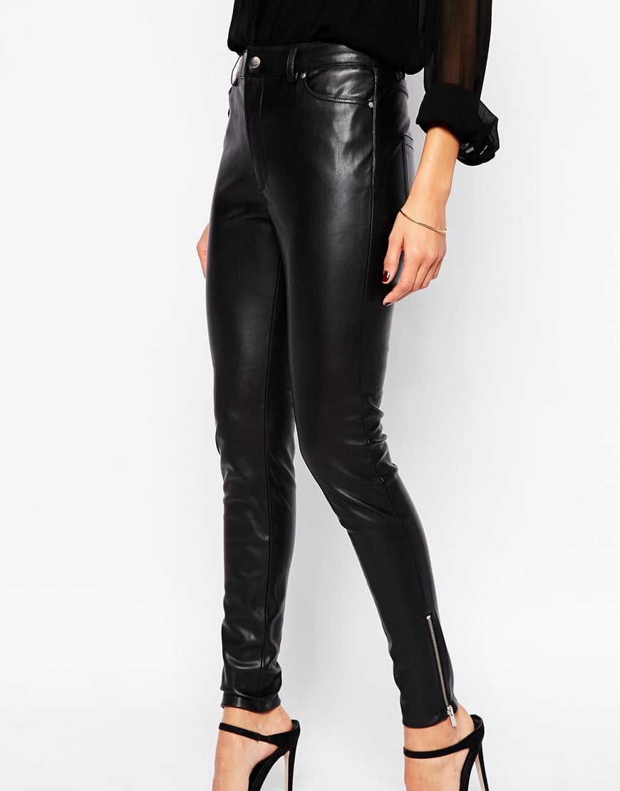 mango faux leather pants