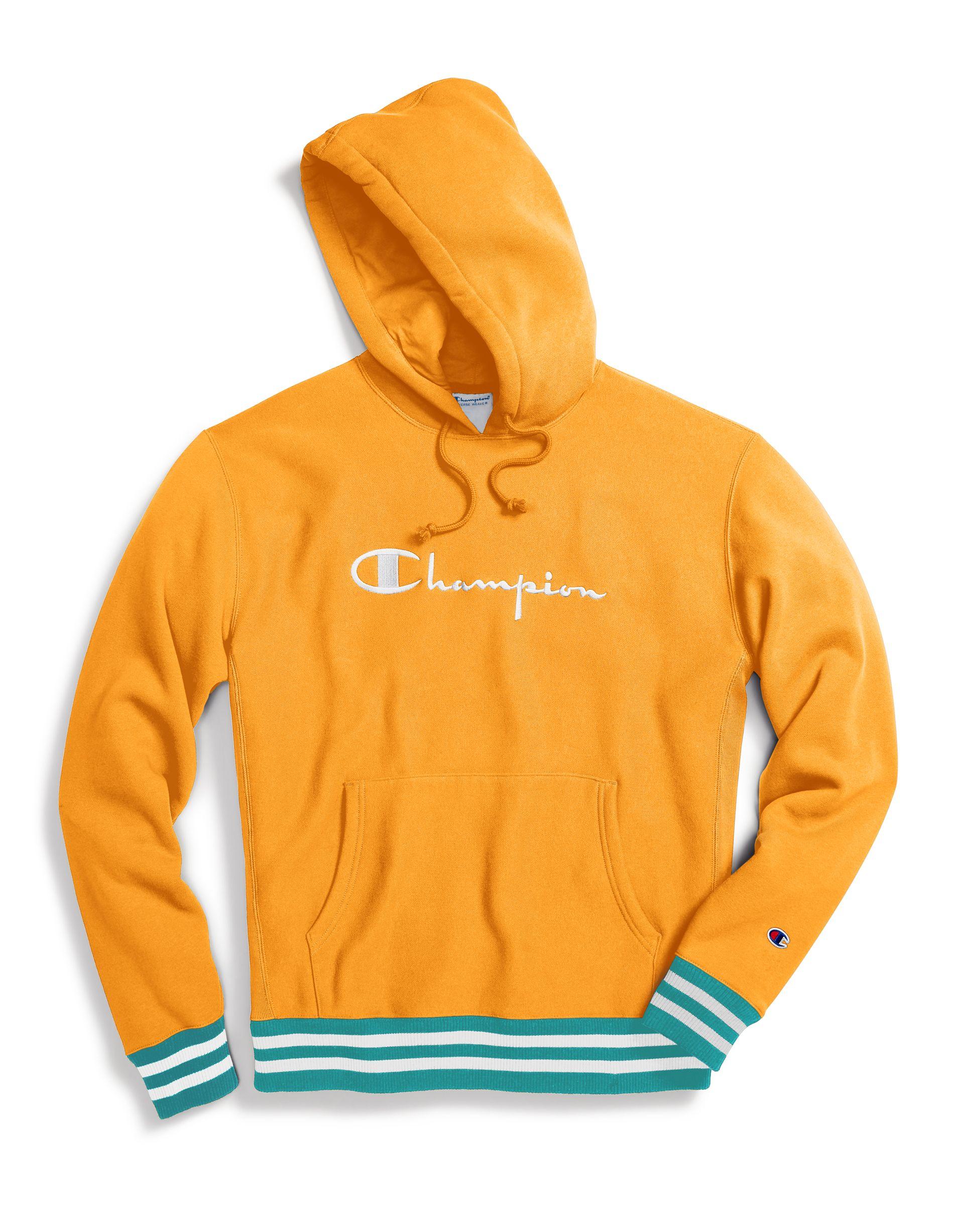 yellow champion pullover hoodie