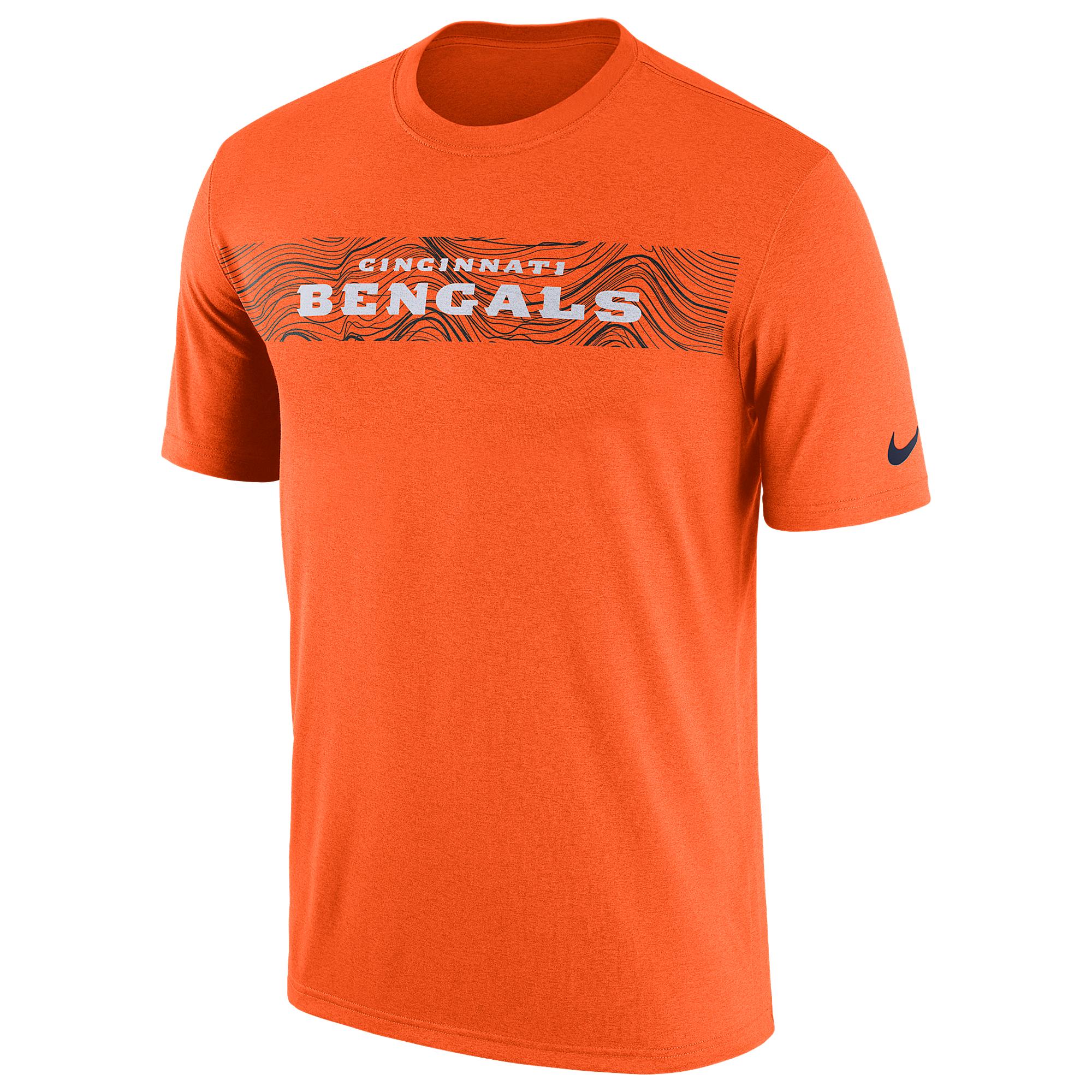 Nike Cincinnati Bengals Nfl Onfield Sideline Seismic T-shirt in Orange ...