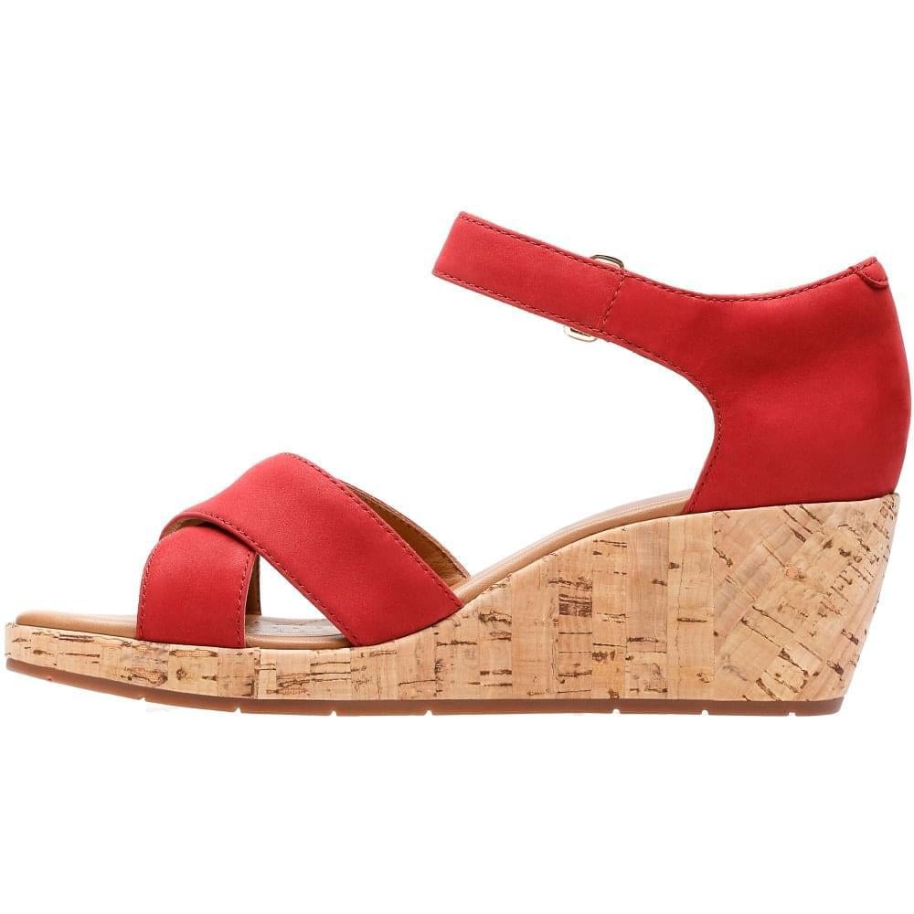 Lyst - Clarks Un Plaza Cross Womens Wide-fit Wedge Sandals in Red