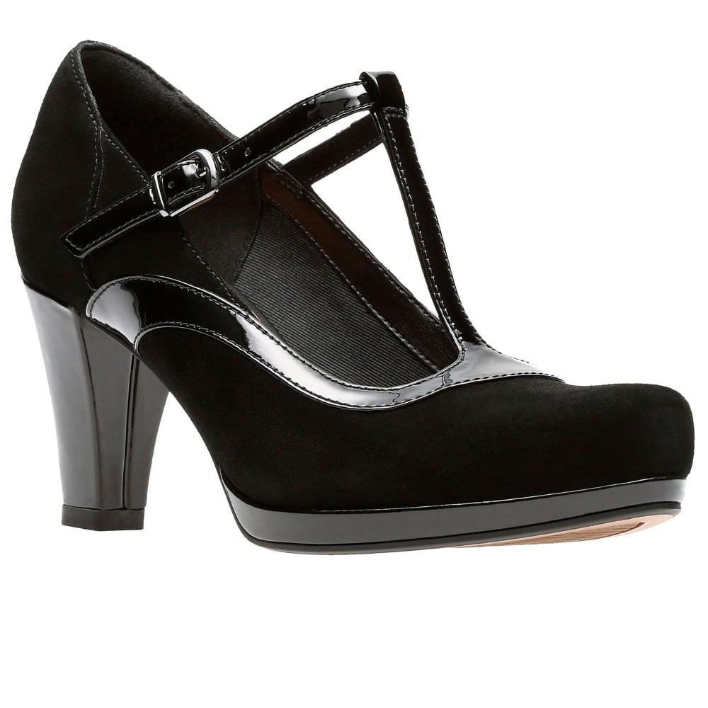 Lyst - Clarks Chorus Pitch Womens T-bar Wide Court Shoes in Black