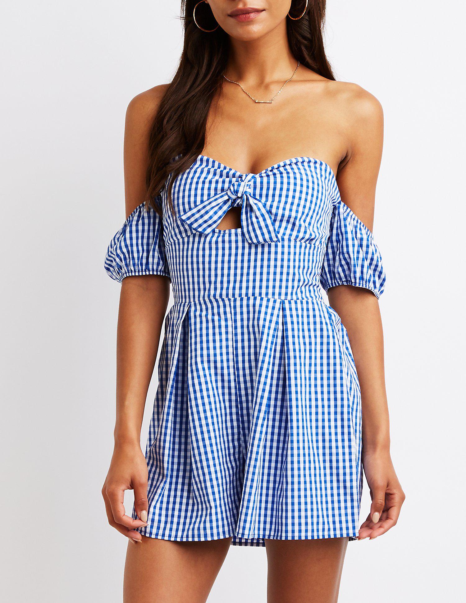 charlotte russe blue romper