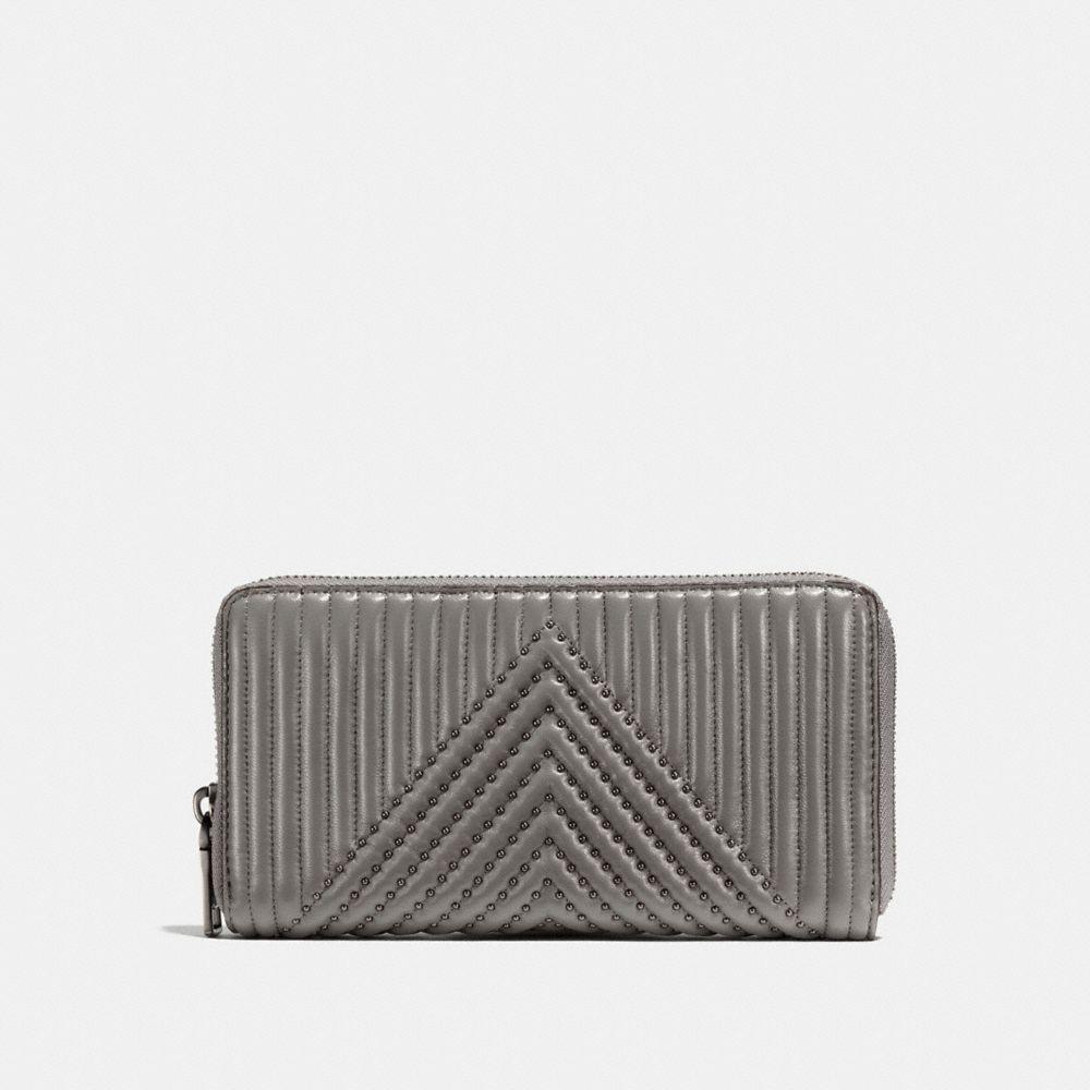 Lyst - Coach Accordion Zip Wallet With Quilting And Rivets in Gray