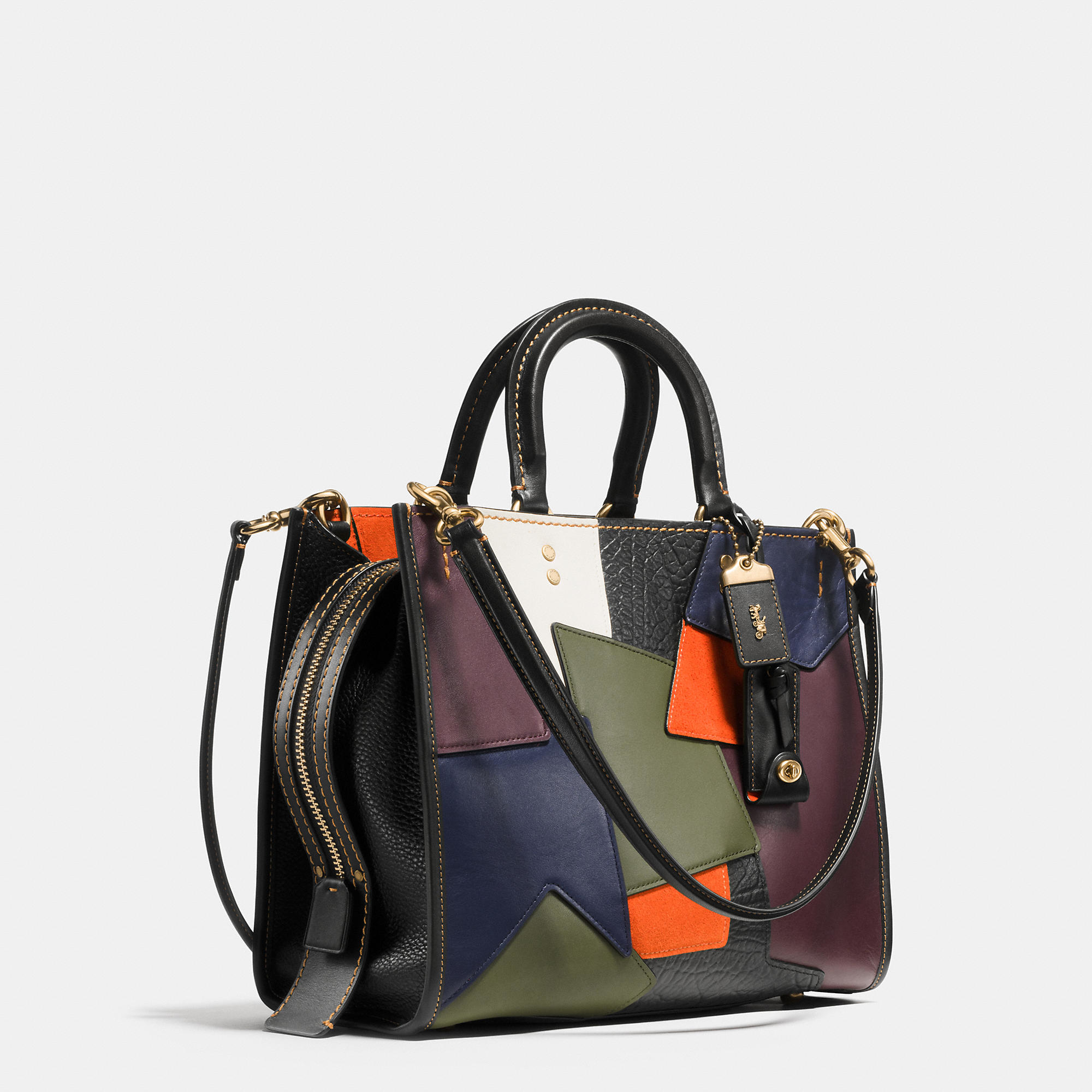 Coach Rogue Bag In Patchwork Leather in Multicolor (OLD BRASS/BLACK MULTI) | Lyst