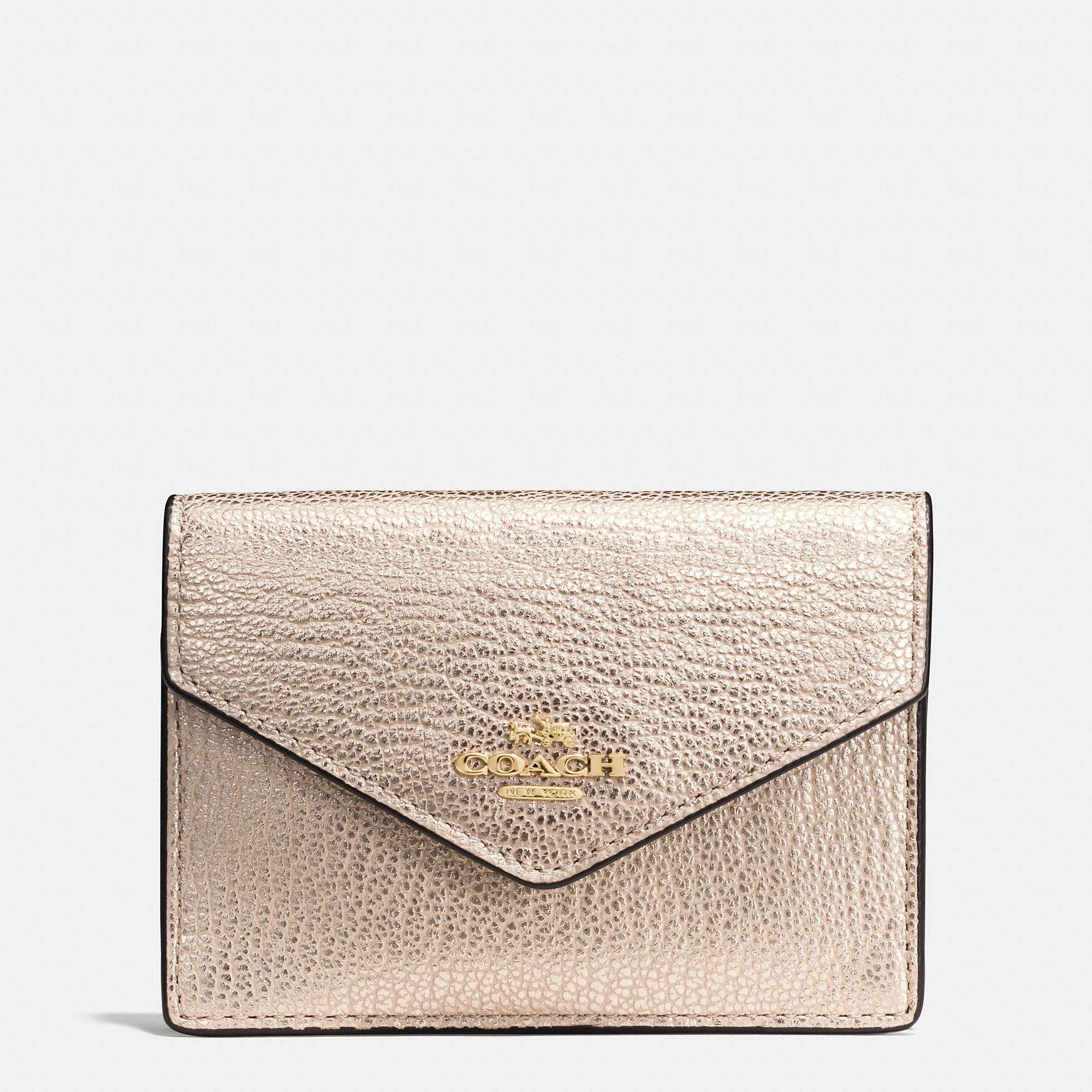 Lyst Coach Envelope Card Case In Polished Pebble Leather