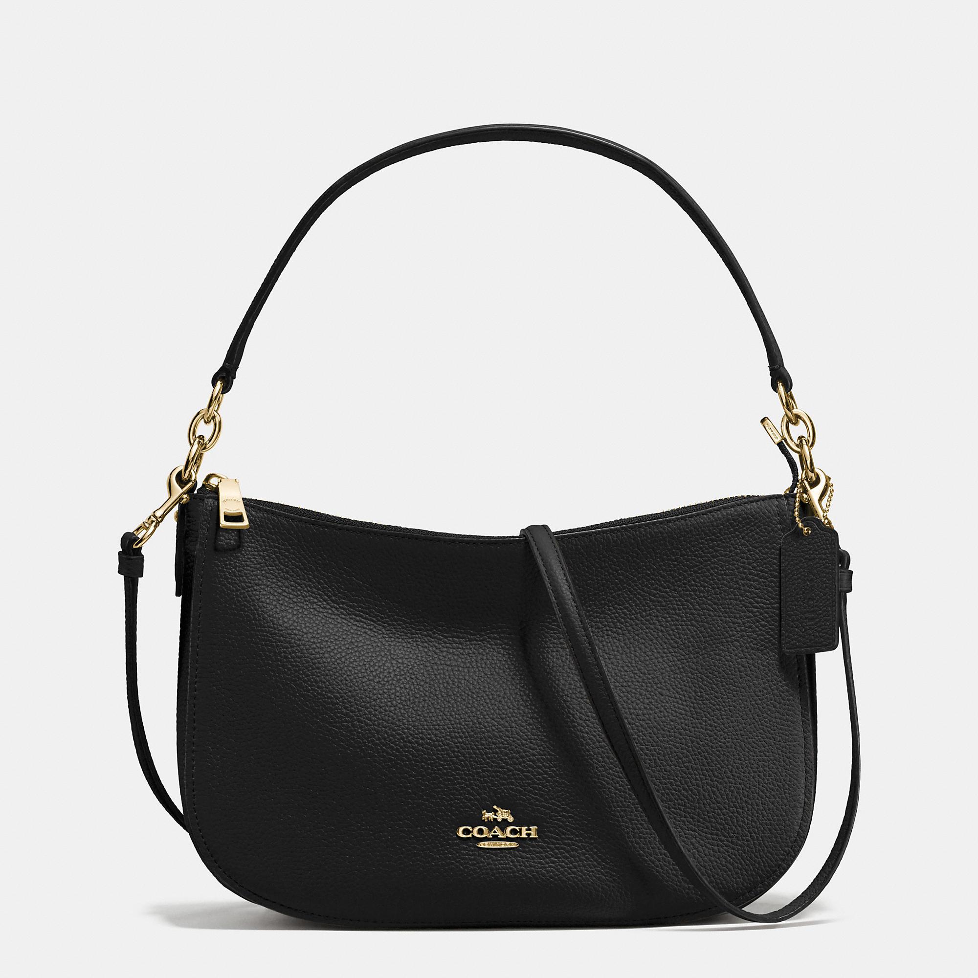 Coach Chelsea Crossbody In Pebble Leather in Black | Lyst