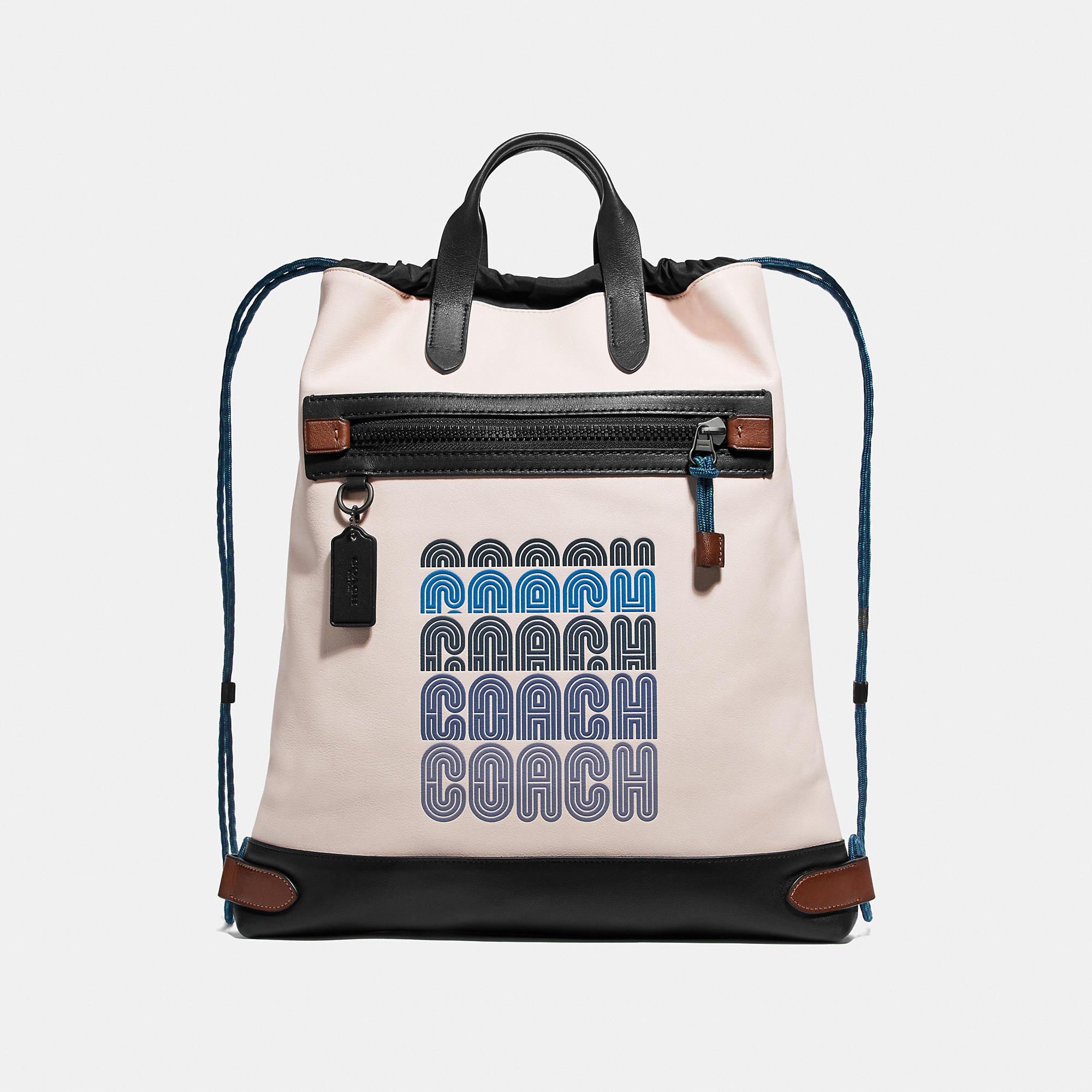 COACH Academy Drawstring Backpack In Colorblock in Black for Men Lyst