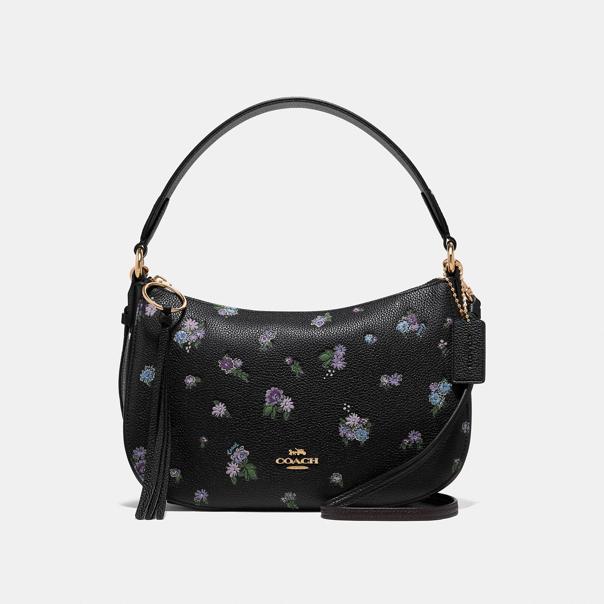 COACH Sutton Crossbody With Floral Print in Black - Lyst