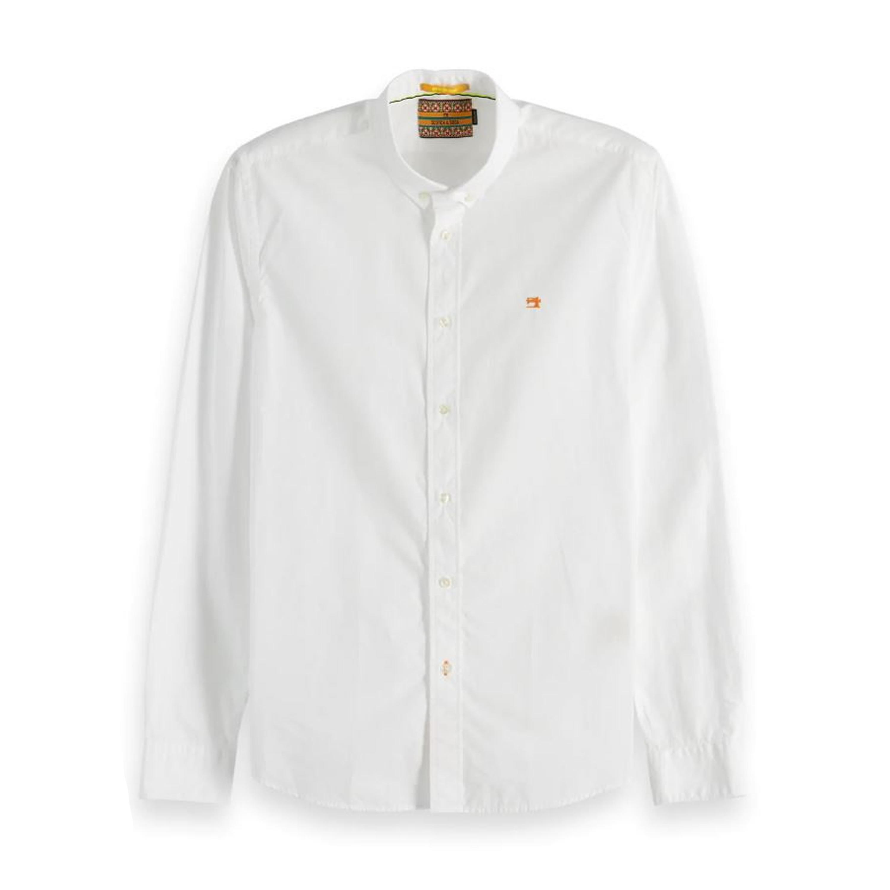 Scotch & Soda Cotton Basic Regular Fit Shirt in White for Men - Lyst