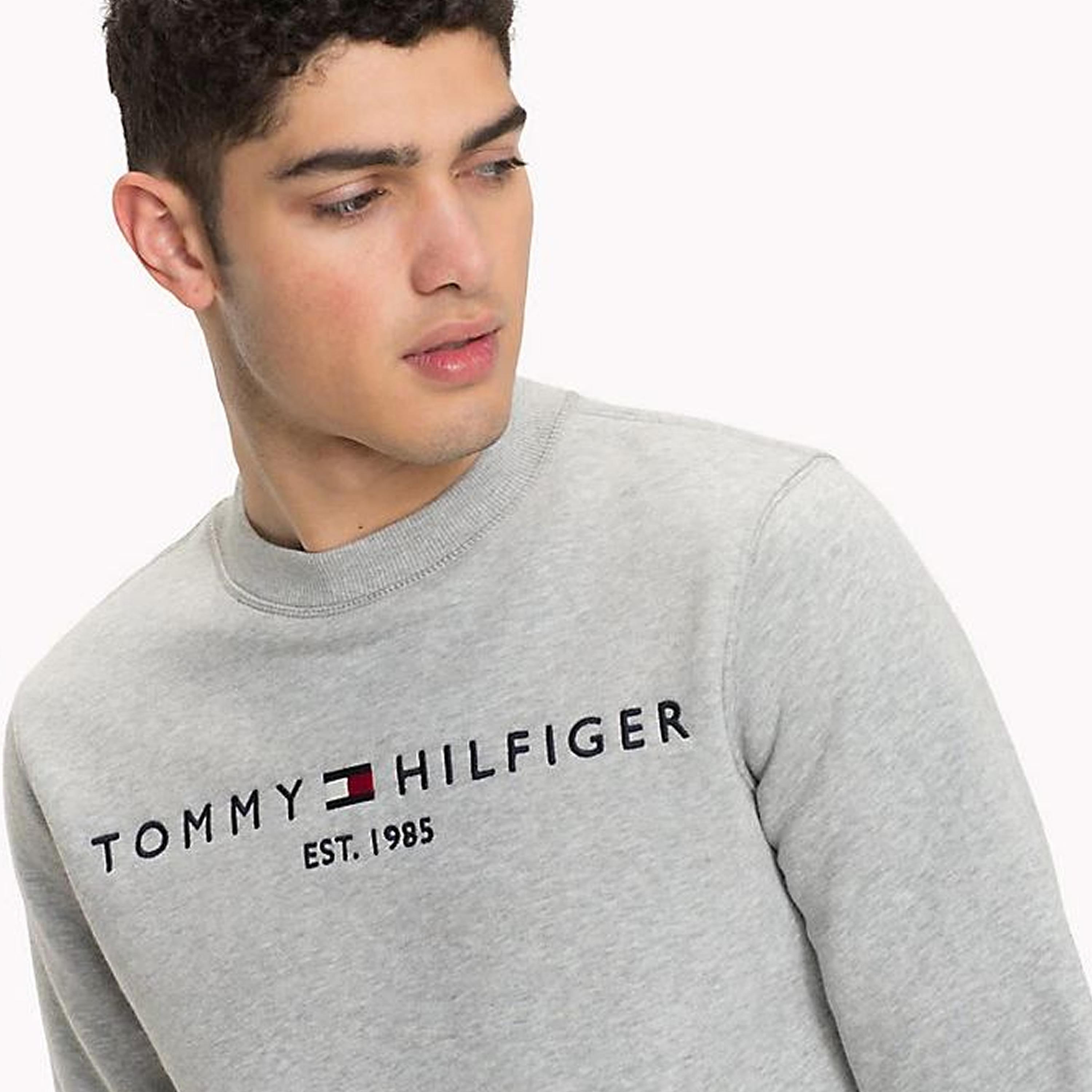 Tommy Hilfiger Logo Sweater in Gray for Men - Lyst