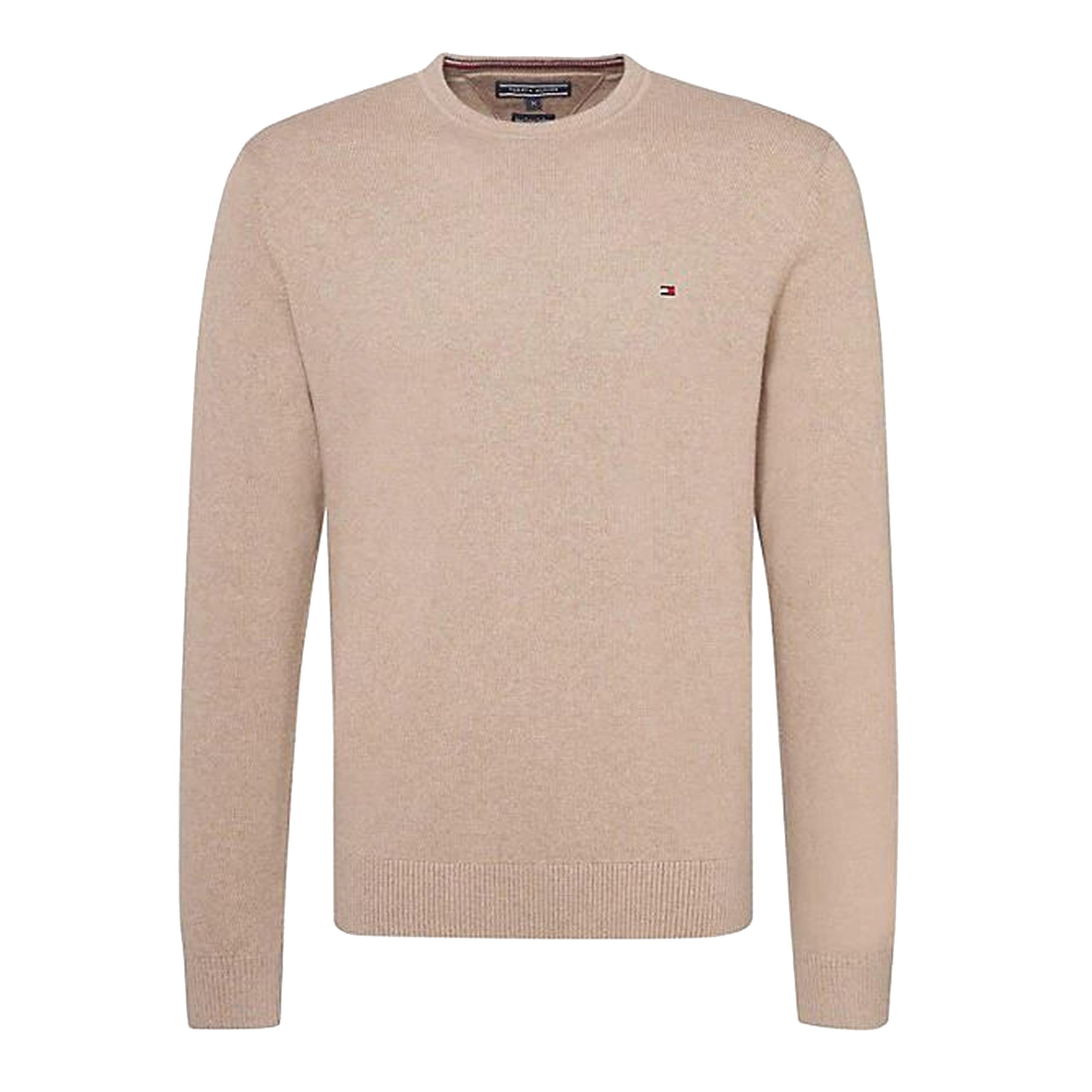 Tommy Hilfiger Cotton And Cashmere Crew Neck Sweater in Brown for Men ...