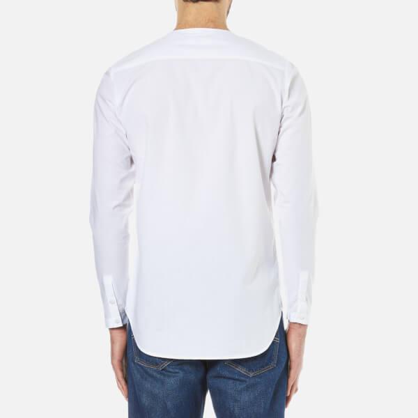 mens white collarless shirt uk