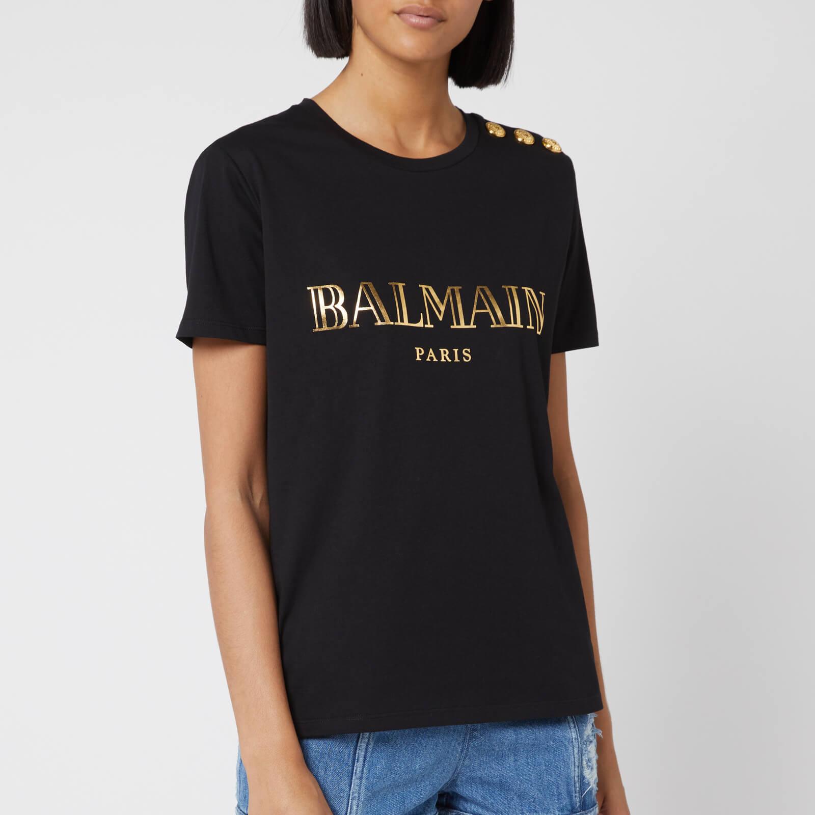 Balmain Logo T-shirt in Black - Lyst