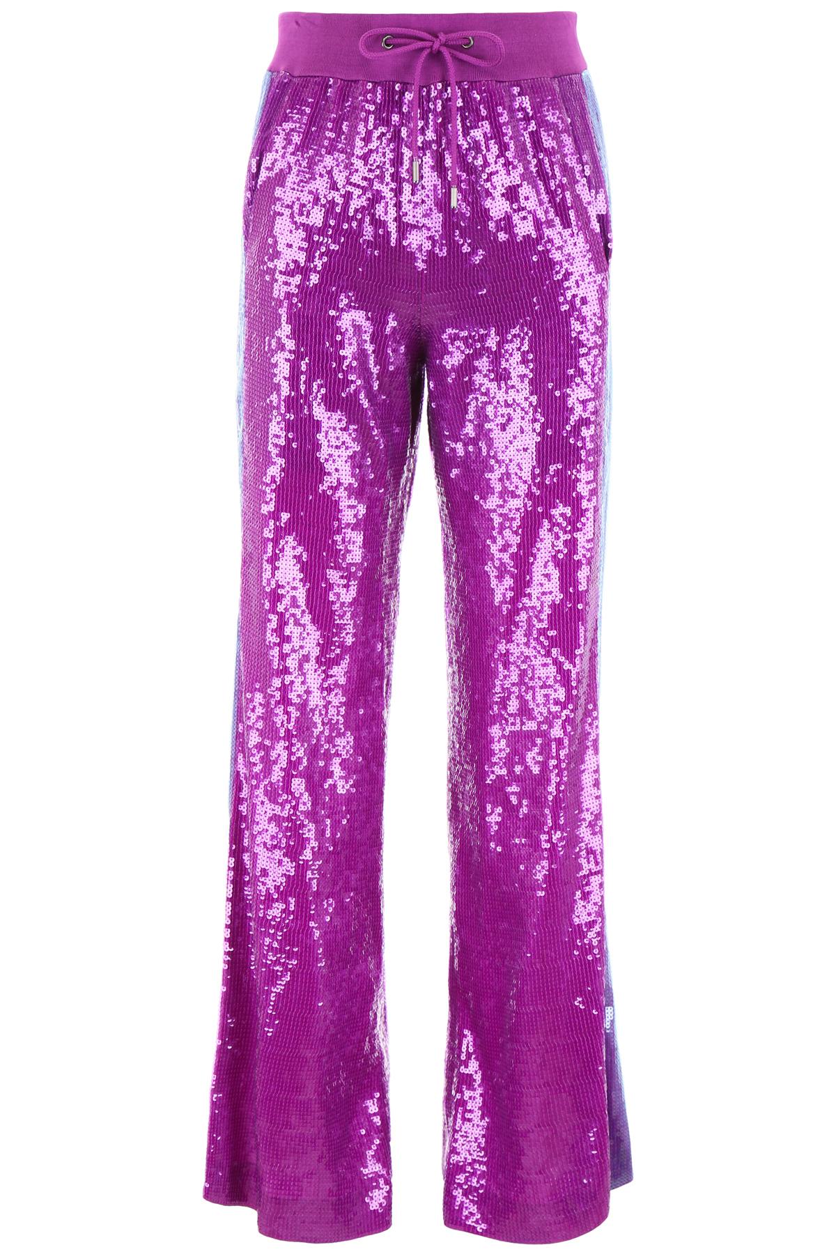 Alberta Ferretti Sequin Palazzo Pants in Purple - Lyst