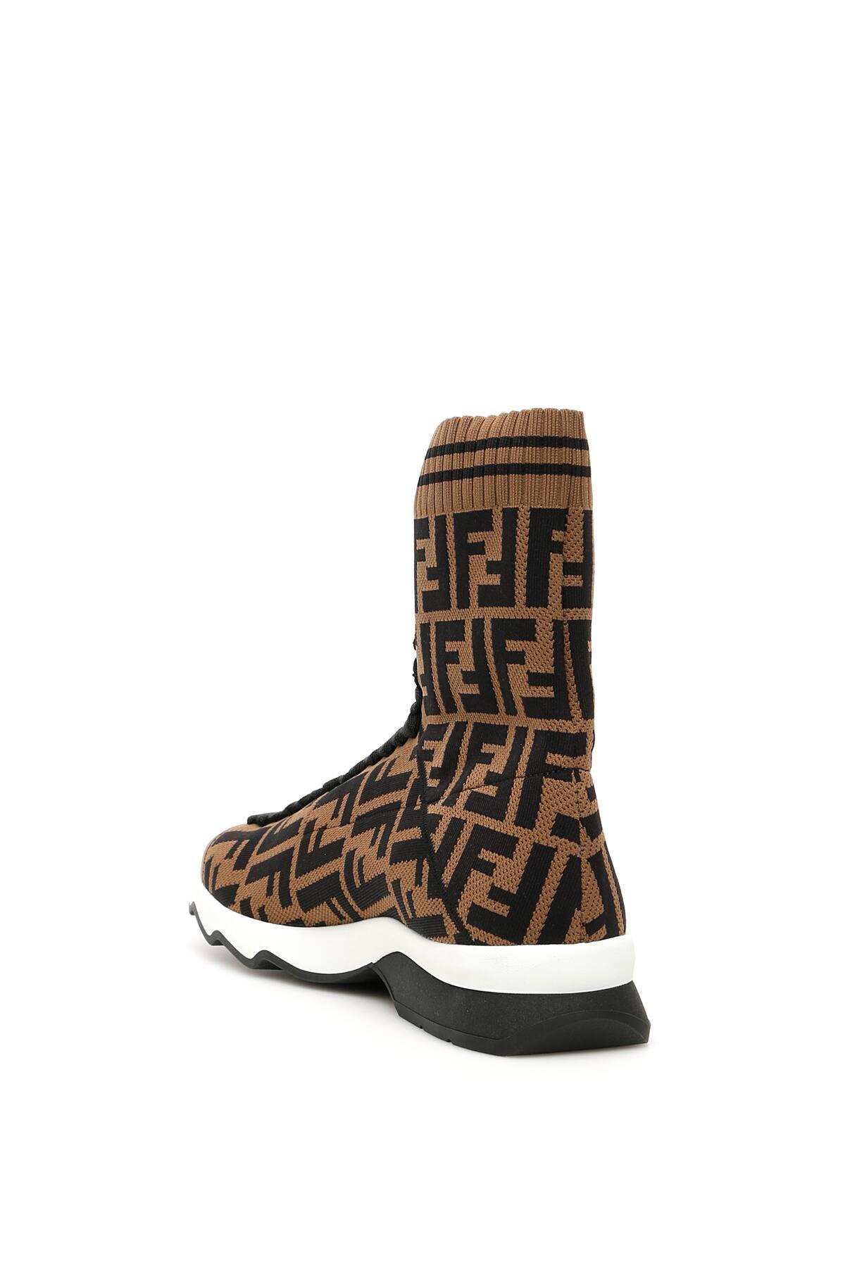 Fendi Rubber Hi-top Ff Sneakers in Brown,Black (Brown) - Save 21% - Lyst