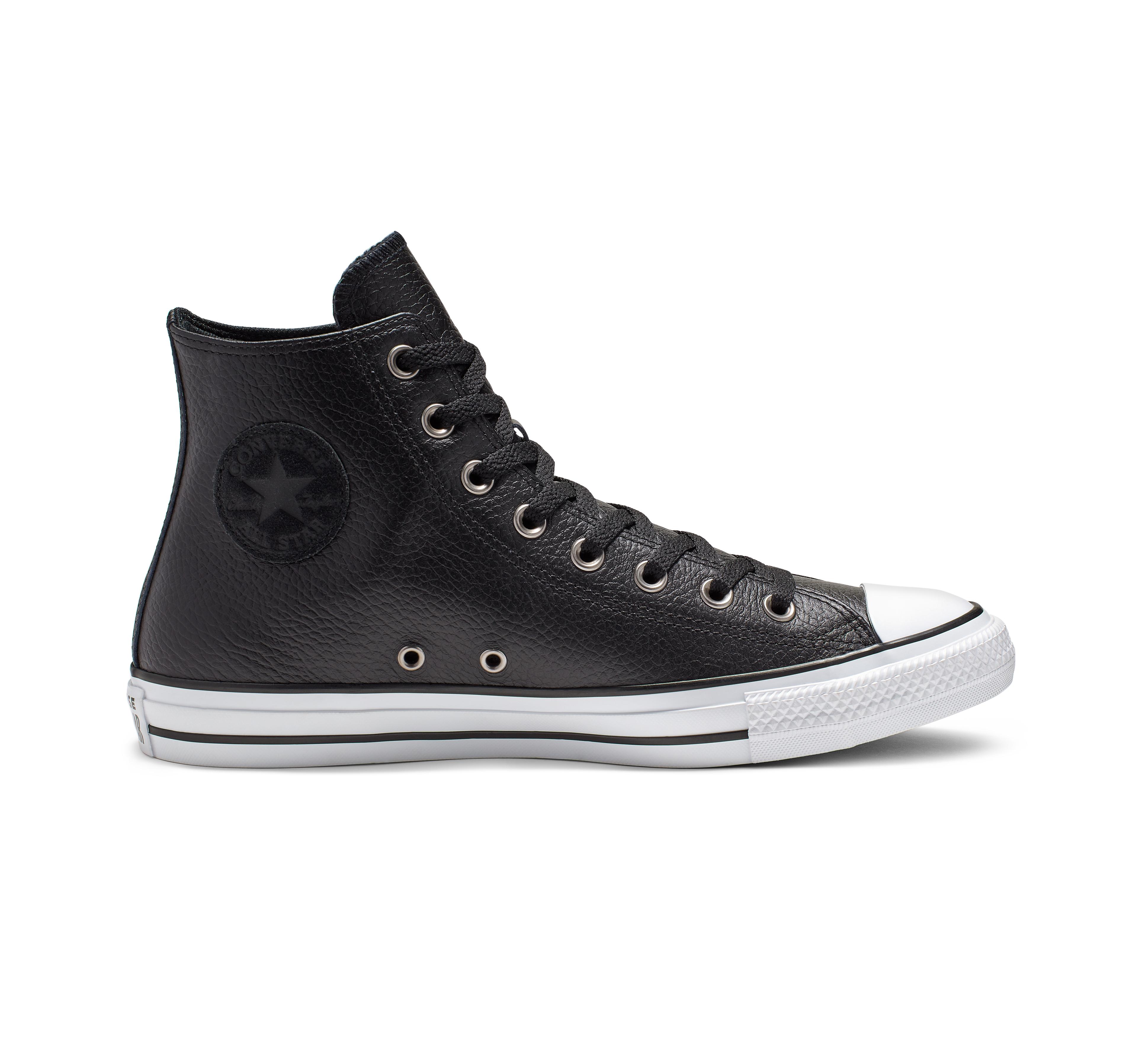 Converse Canvas Chuck Taylor All Star Leather High Top in Black for Men ...