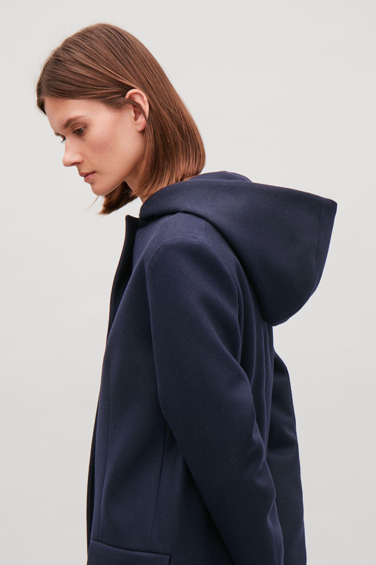 Lyst - Cos Duffel Coat With Hood in Blue