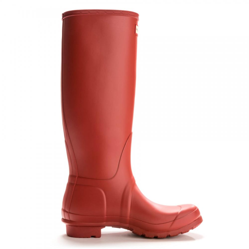 HUNTER Rubber Original Tall Ladies Wellington Boots in Military Red