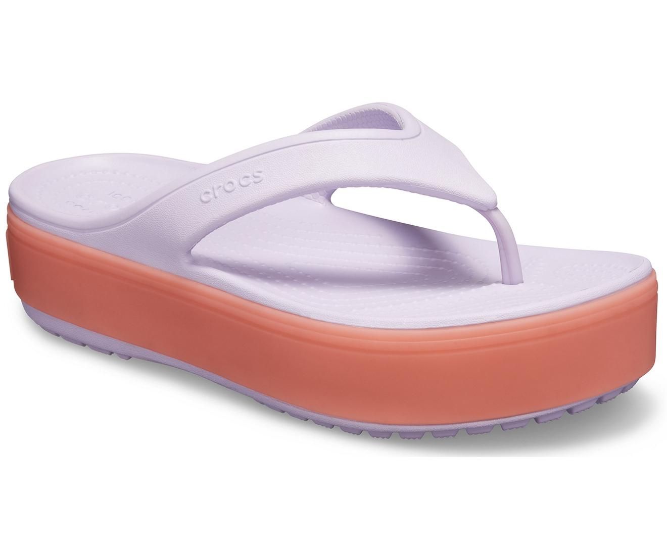 platform purple crocs