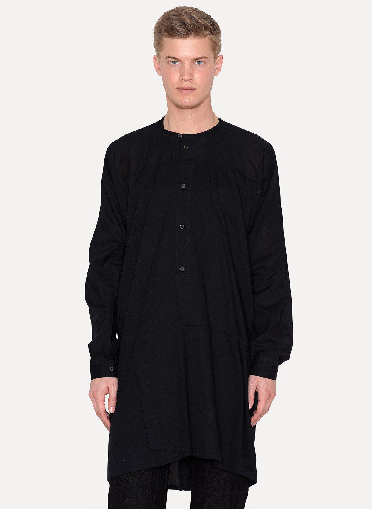 Lyst - Jan Jan Van Essche Black Light Cotton Wool Shirt in Black for Men
