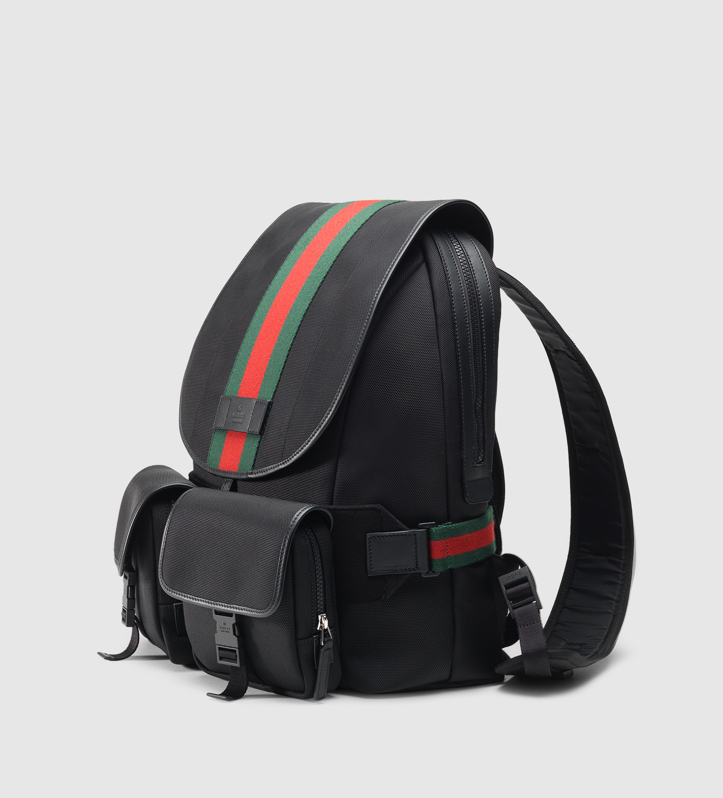 Lyst - Gucci Web Band Canvas Backpack in Black for Men