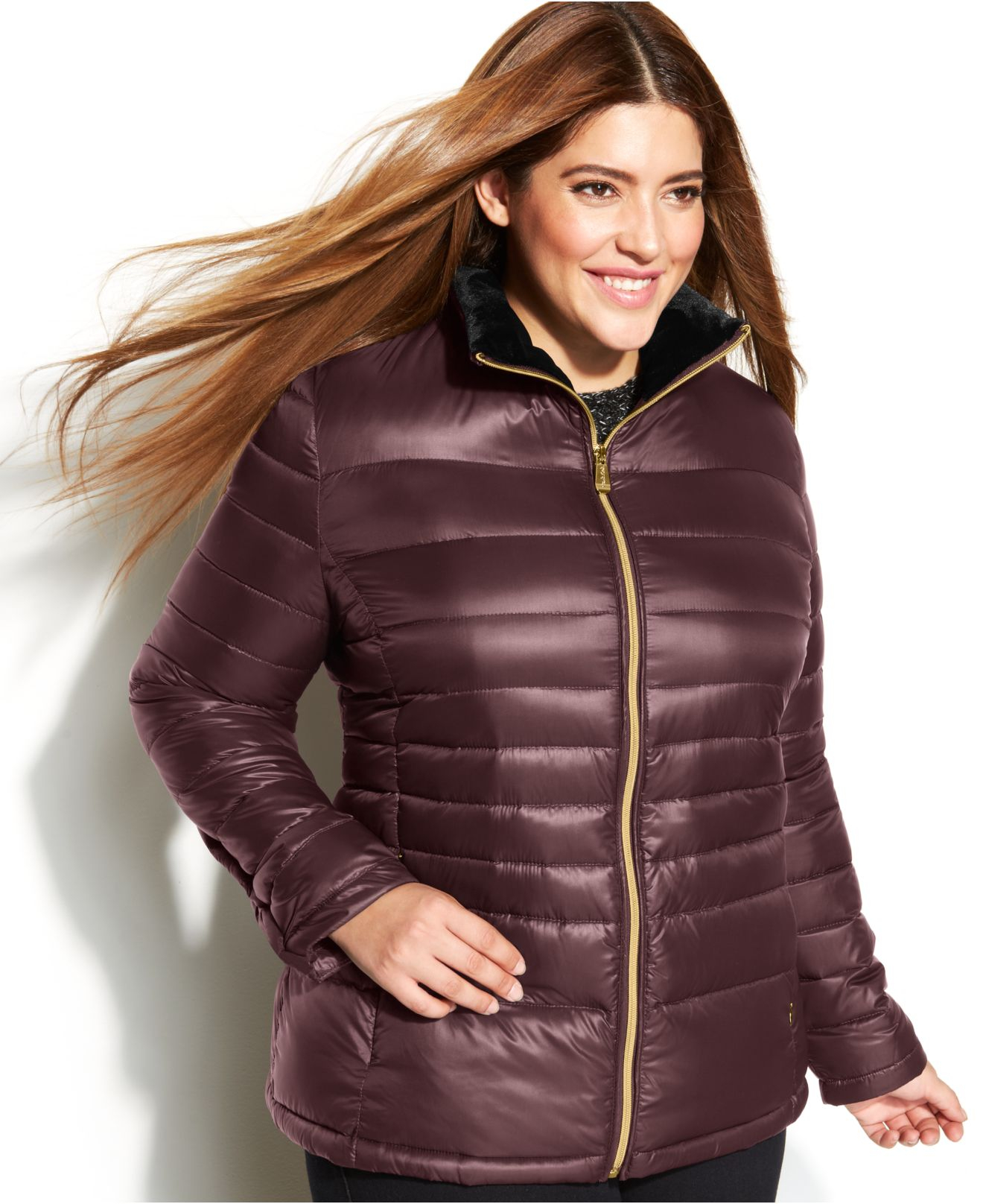 Gallery womenu0027s plus size quilted down jacket women - Midwest ...