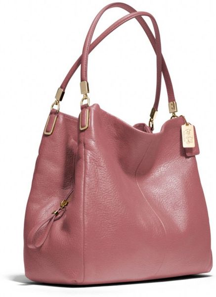 Coach Madison Small Phoebe Shoulder Bag in Leather in Pink (LI/ROUGE ...
