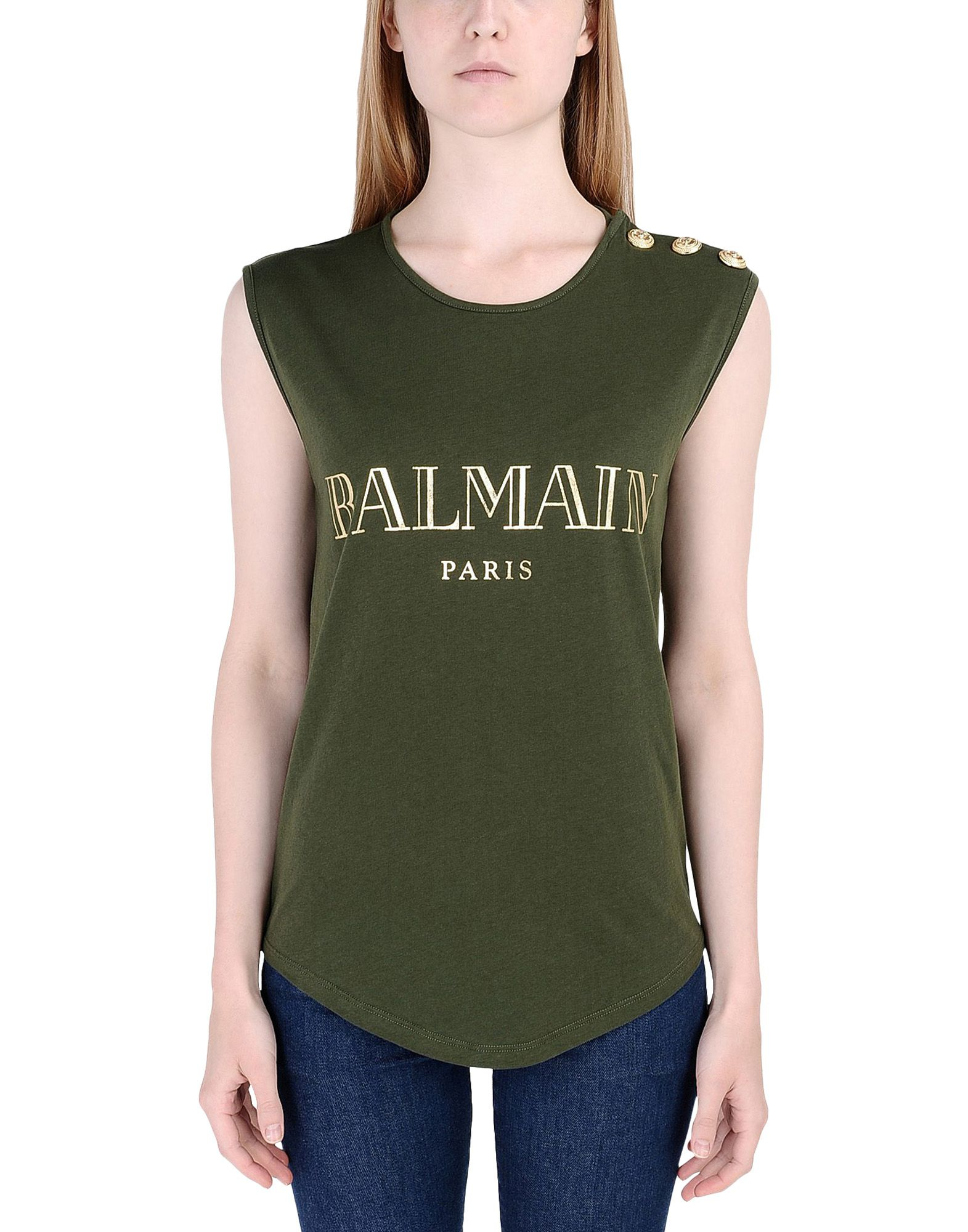 balmain green t shirt