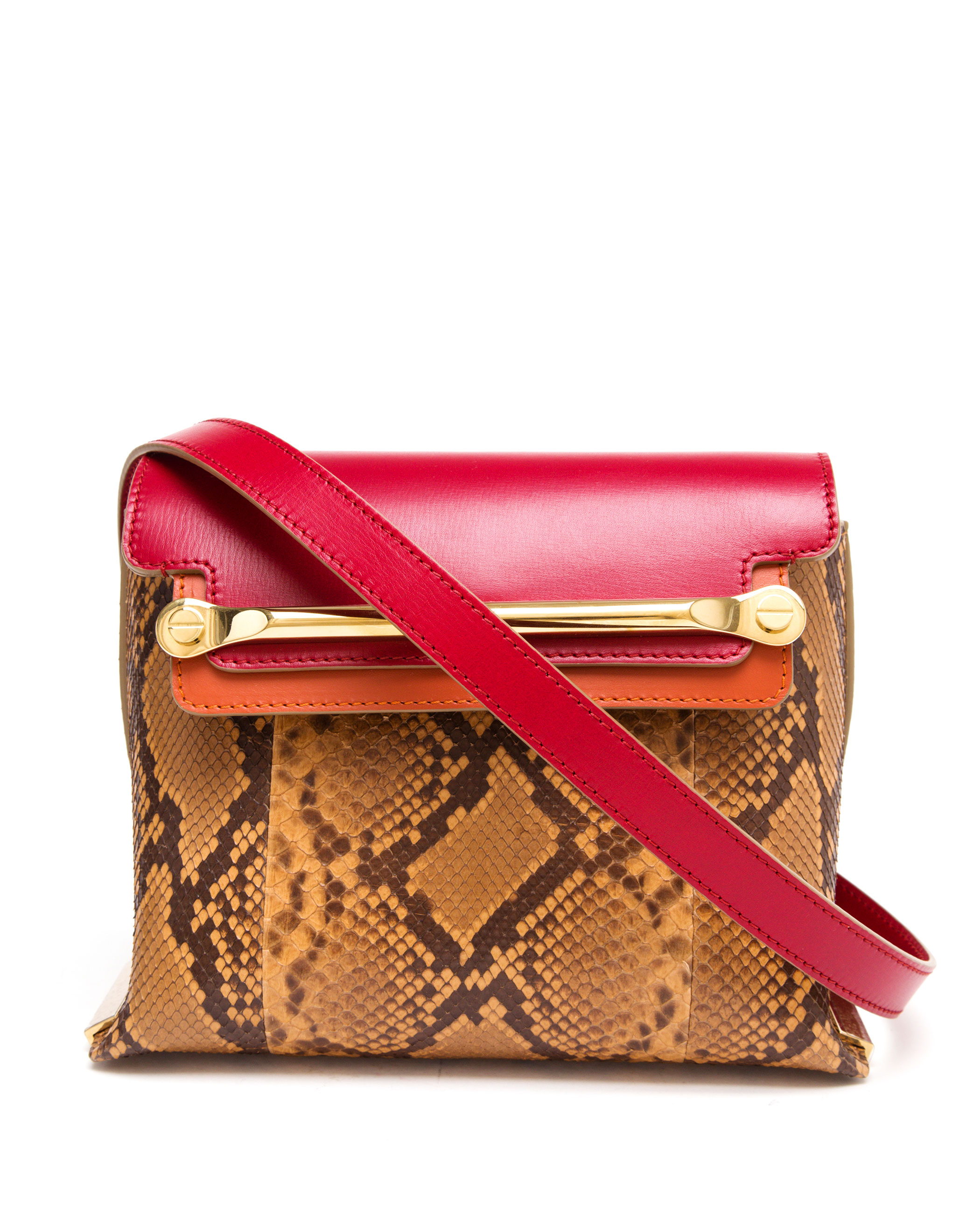 Chlo Clare Contrasting Python Handbag in Multicolor | Lyst  