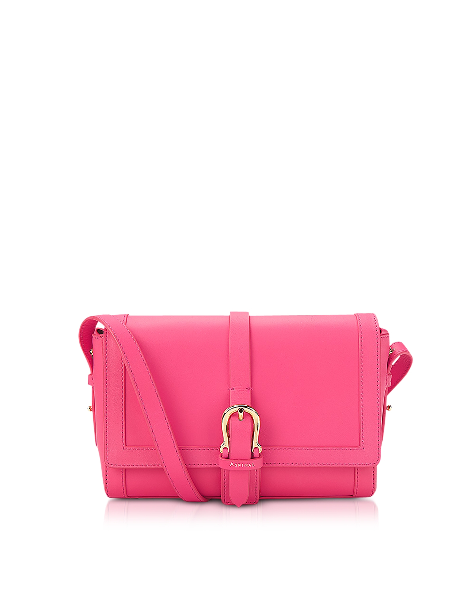 Lyst - Aspinal Neon Pink Mini Shoulder Buckle Bag in Pink