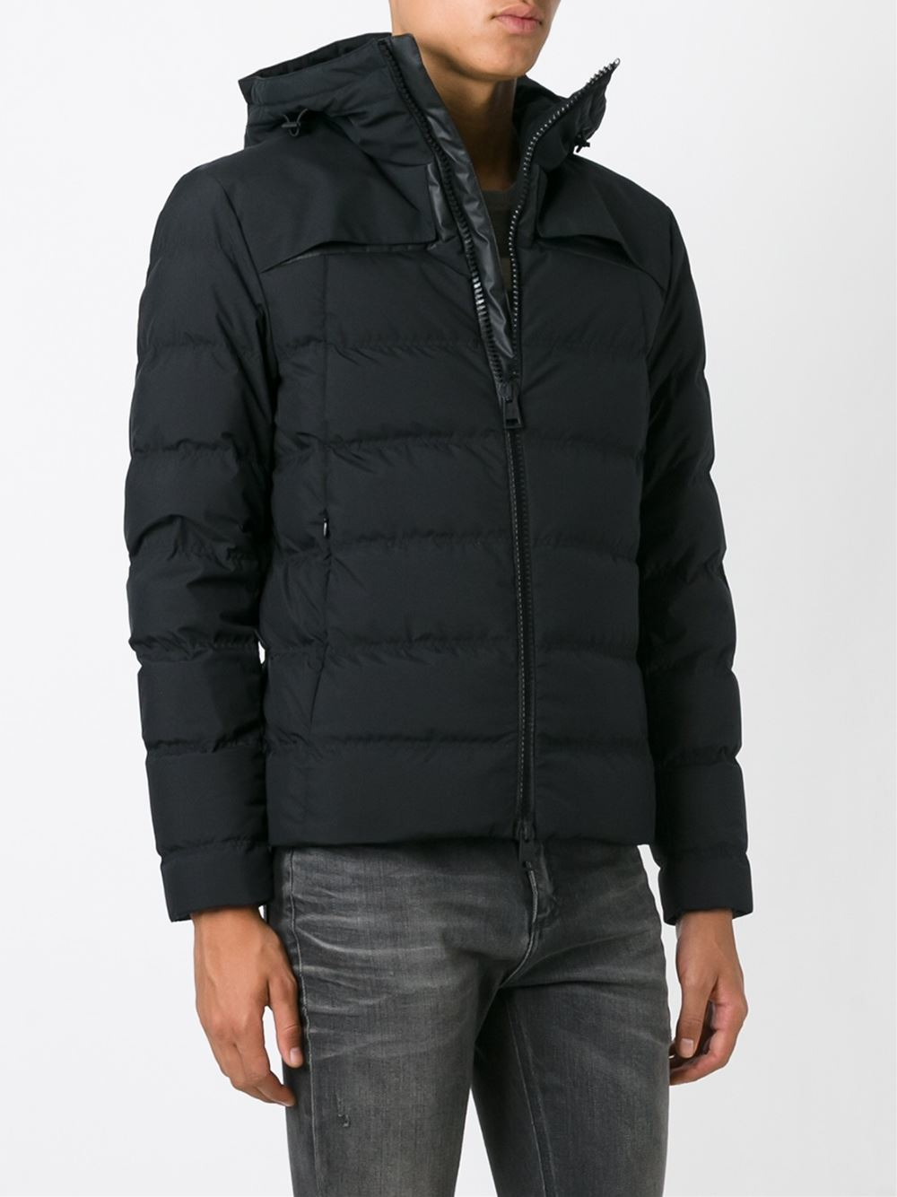 Herno Hooded Padded Jacket in Black for Men | Lyst