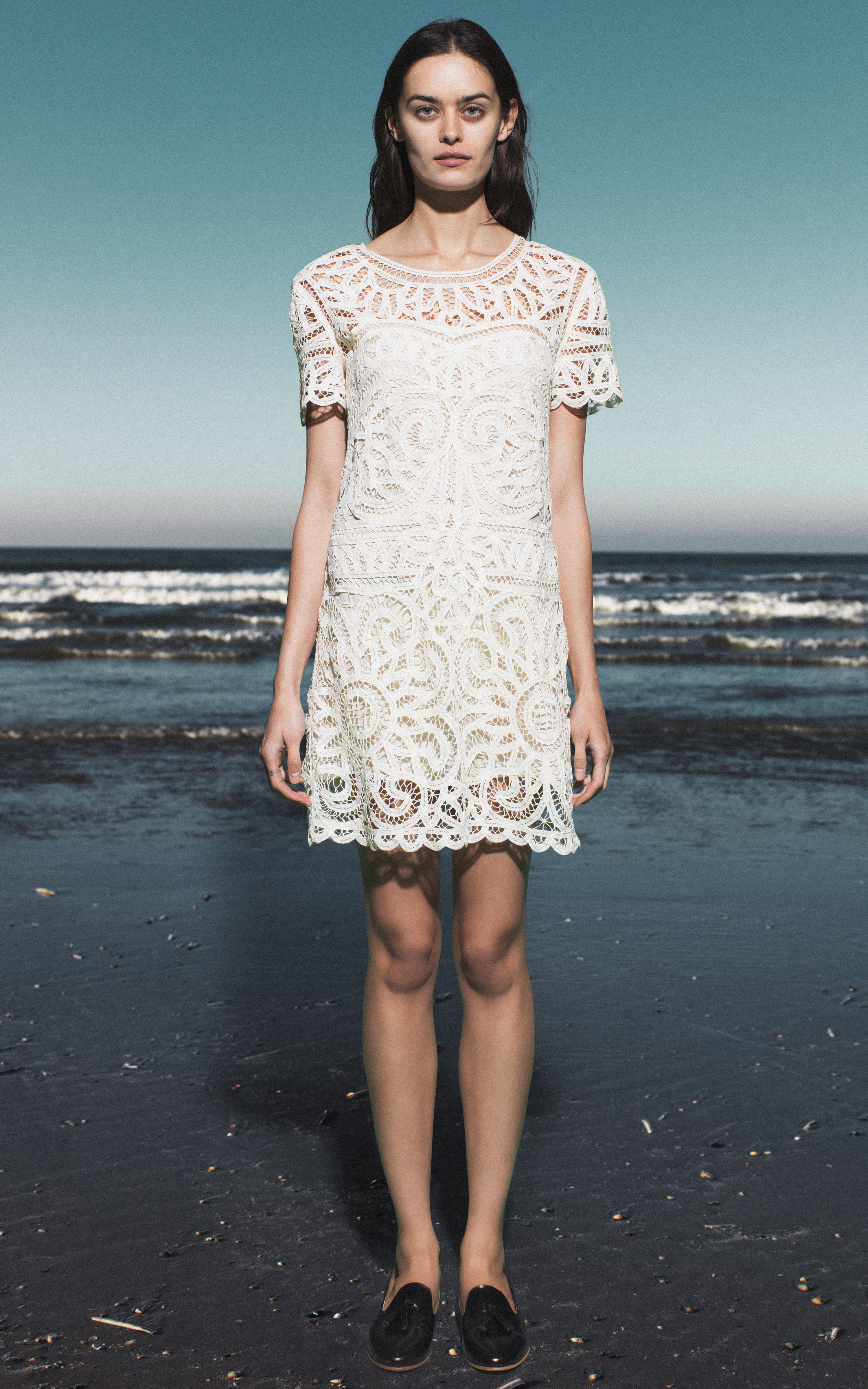 Lyst - Sea Battenburg Lace Short Sleeve Dress in White