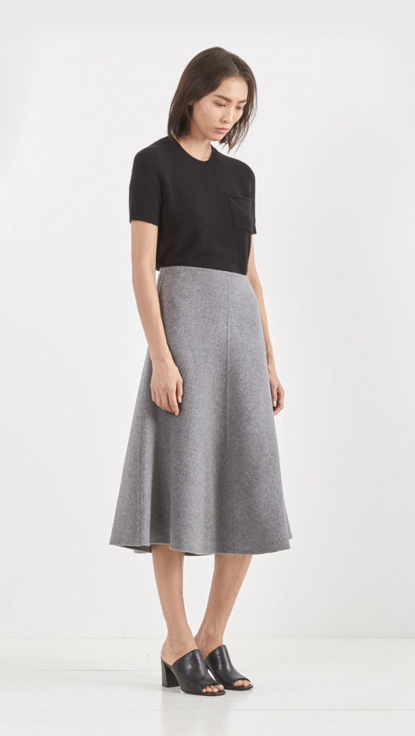 Lyst Theory Uthema Wool Cashmere Skirt in Gray