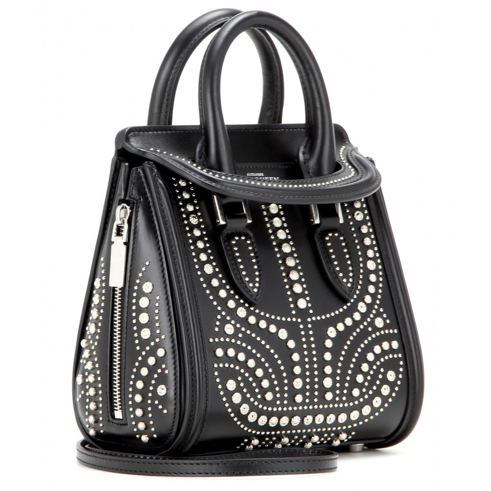 Lyst Alexander Mcqueen Mini E Studded Leather Shoulder Bag Gallery