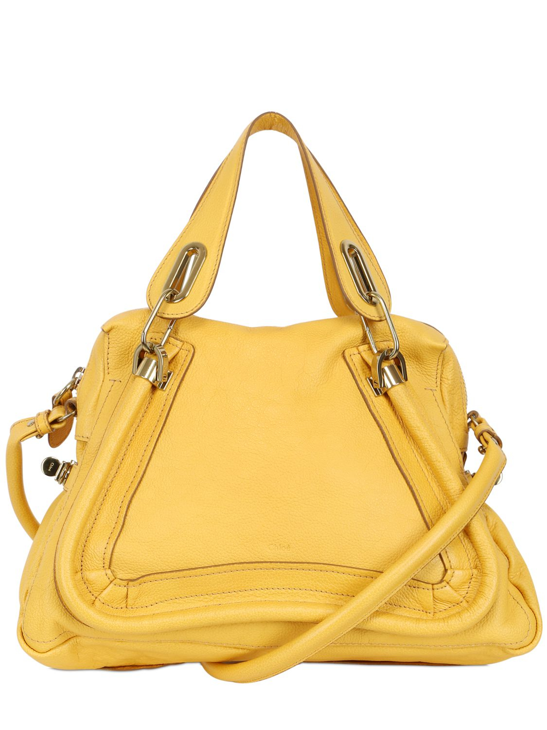 Lyst - Chloé Medium Paraty Grained Leather Bag in Yellow