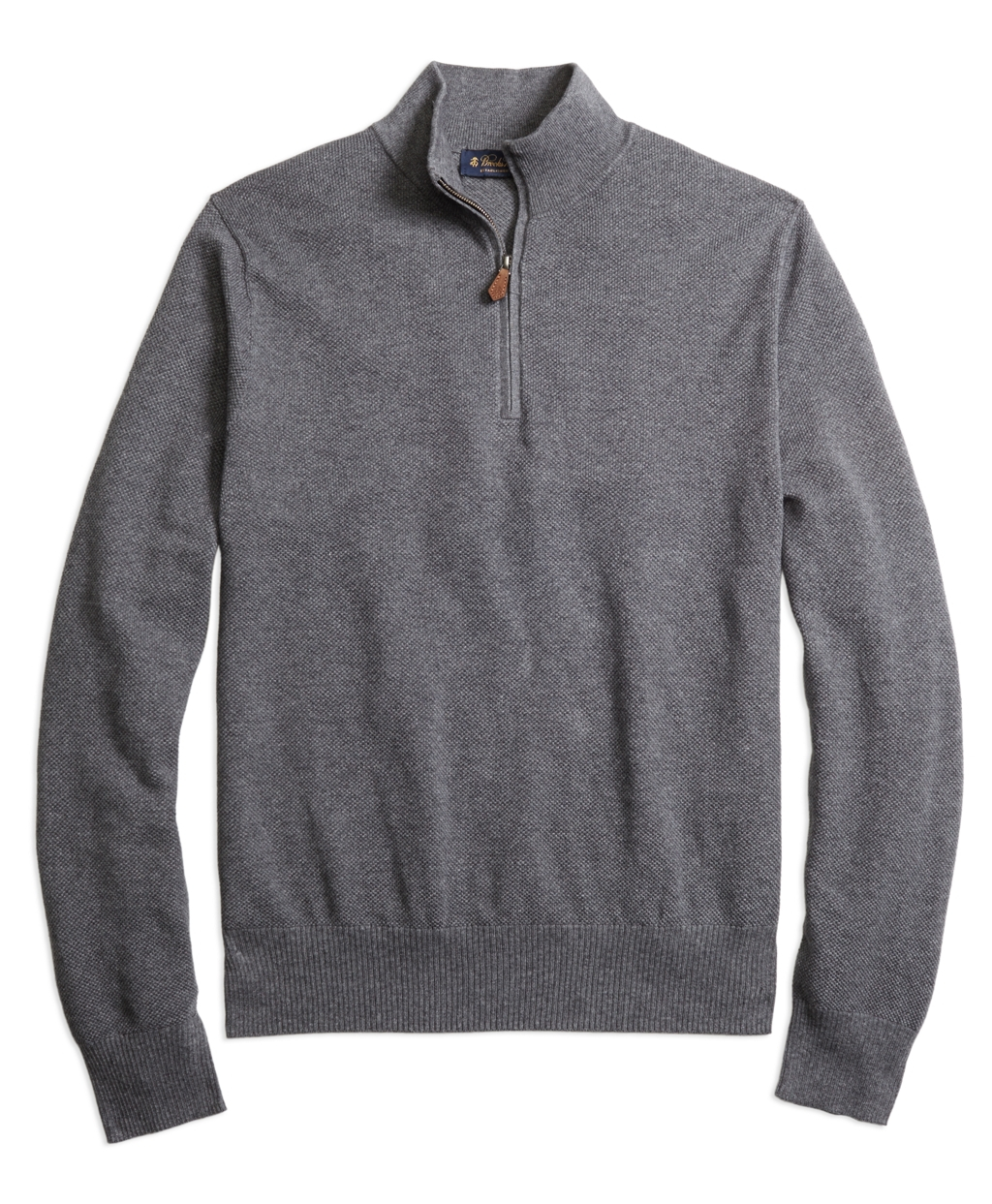 Brooks brothers Cotton Cashmere Half-zip Sweater in Gray for Men (Grey)