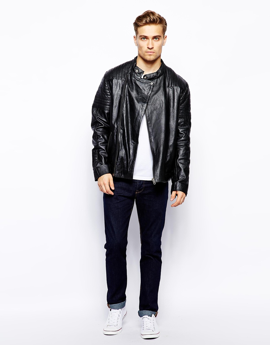 Lyst Barneys Originals Premium Leather Biker Jacket In Gallery