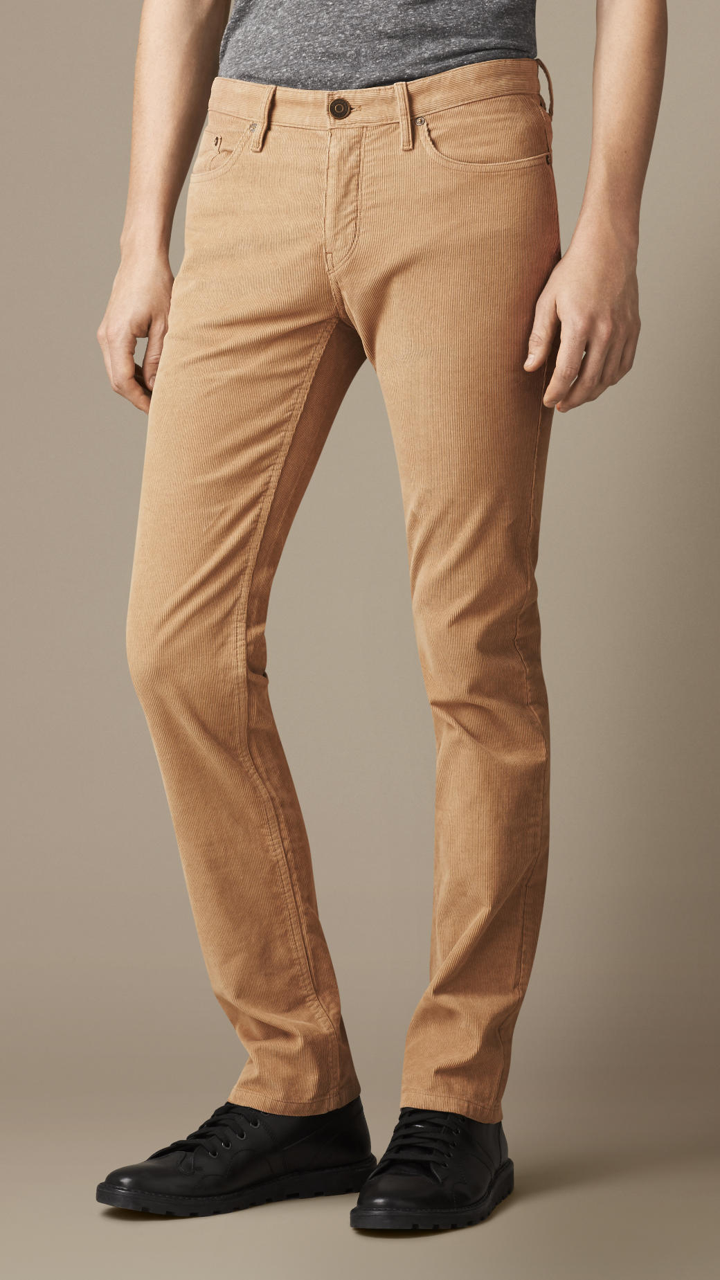 Burberry Slim Fit Corduroy Trousers in Brown for Men | Lyst
