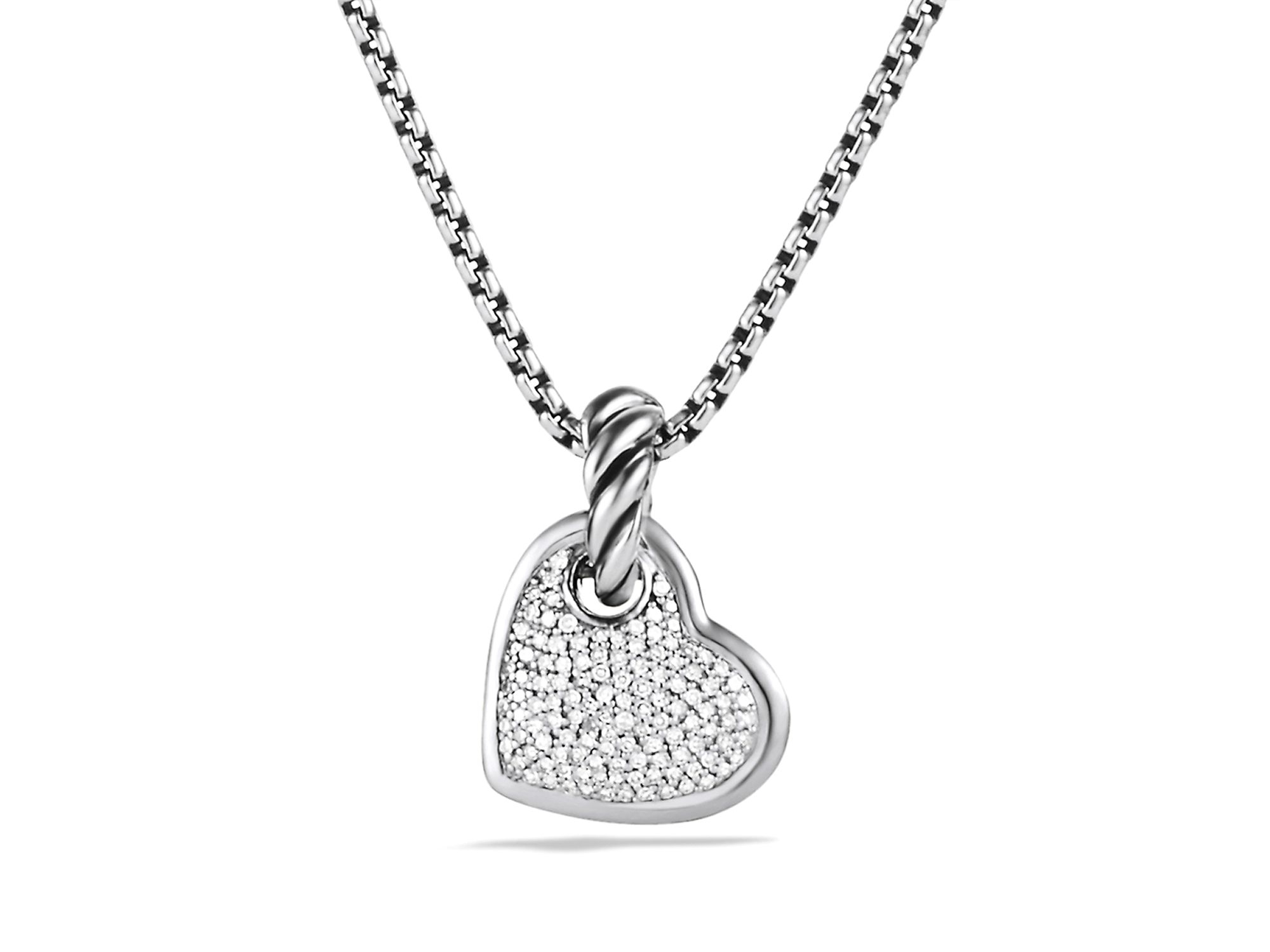 Lyst David Yurman Cable Heart Pendant With Diamonds In Metallic Gallery